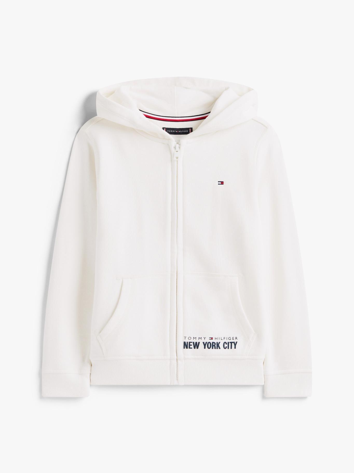 Polerón Hoodie Con Cierre Blanco Tommy Hilfiger-4