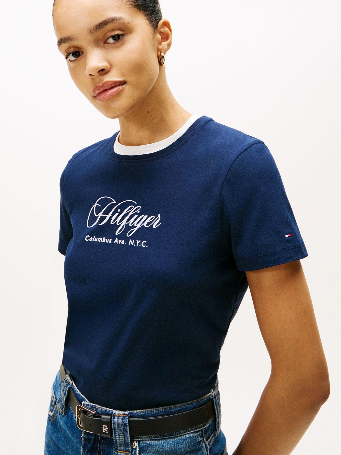 Polera Con Logo Bordado Regular Fit Azul Tommy Hilfiger-3