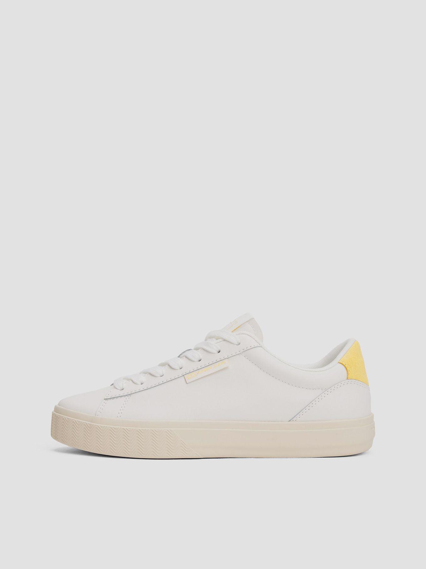 Zapatilla Esencial De Cuero y Logo Amarillo Tommy Jeans-5
