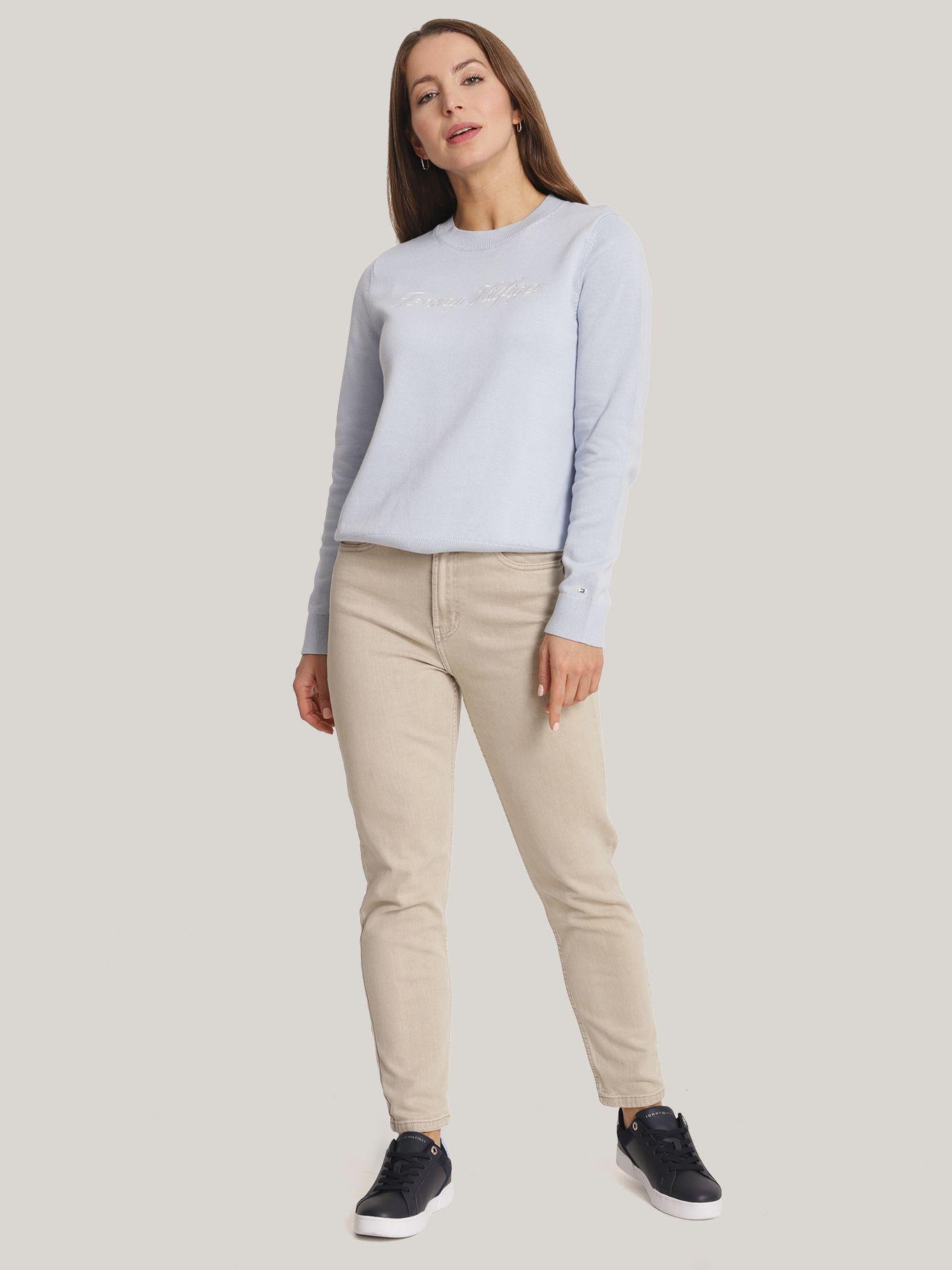 Sweater Solid Con Logo Celeste Tommy Hilfiger-1