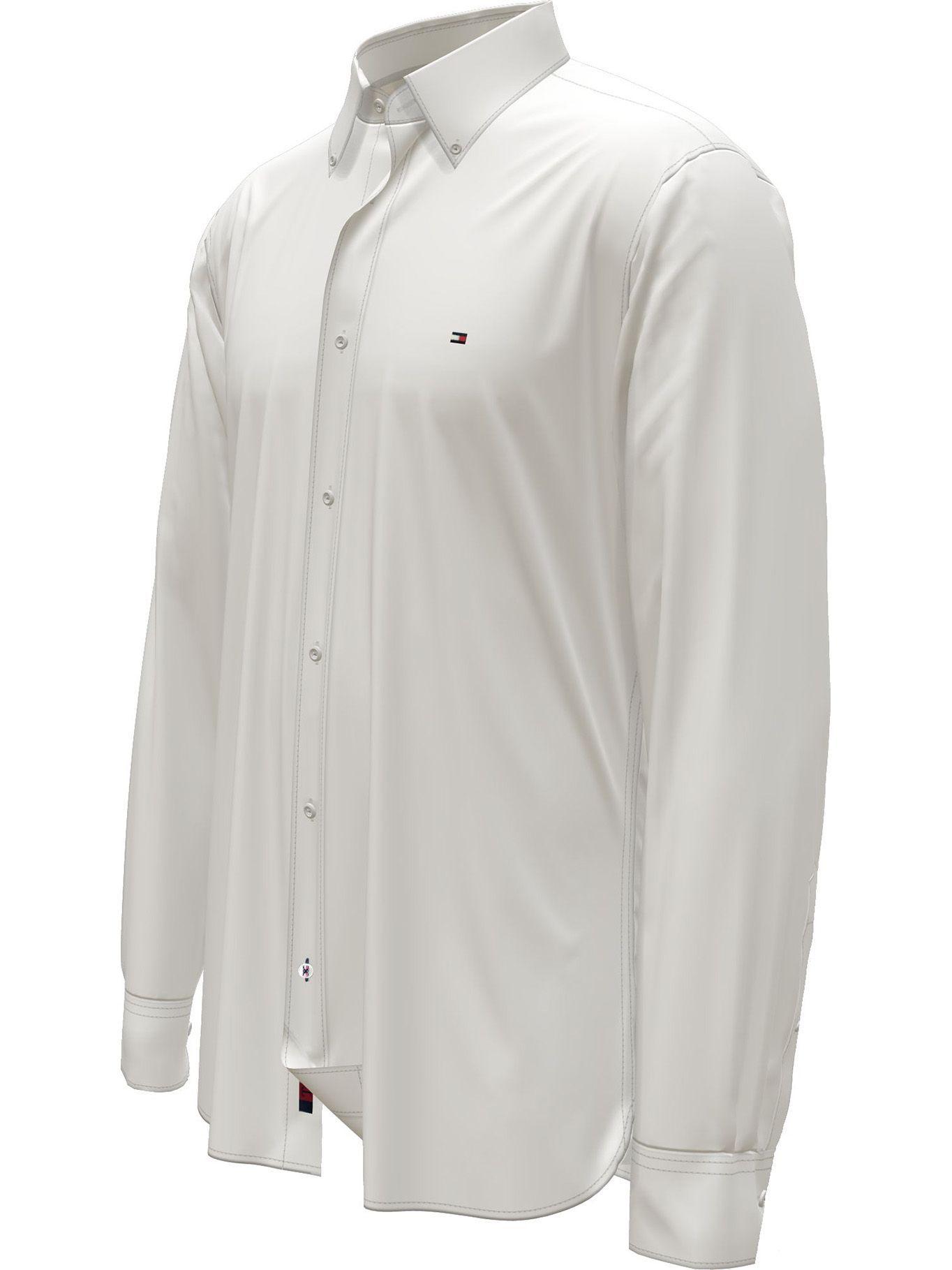 Camisa Solid Cotton Con Logo Blanco Tommy Hilfiger-2