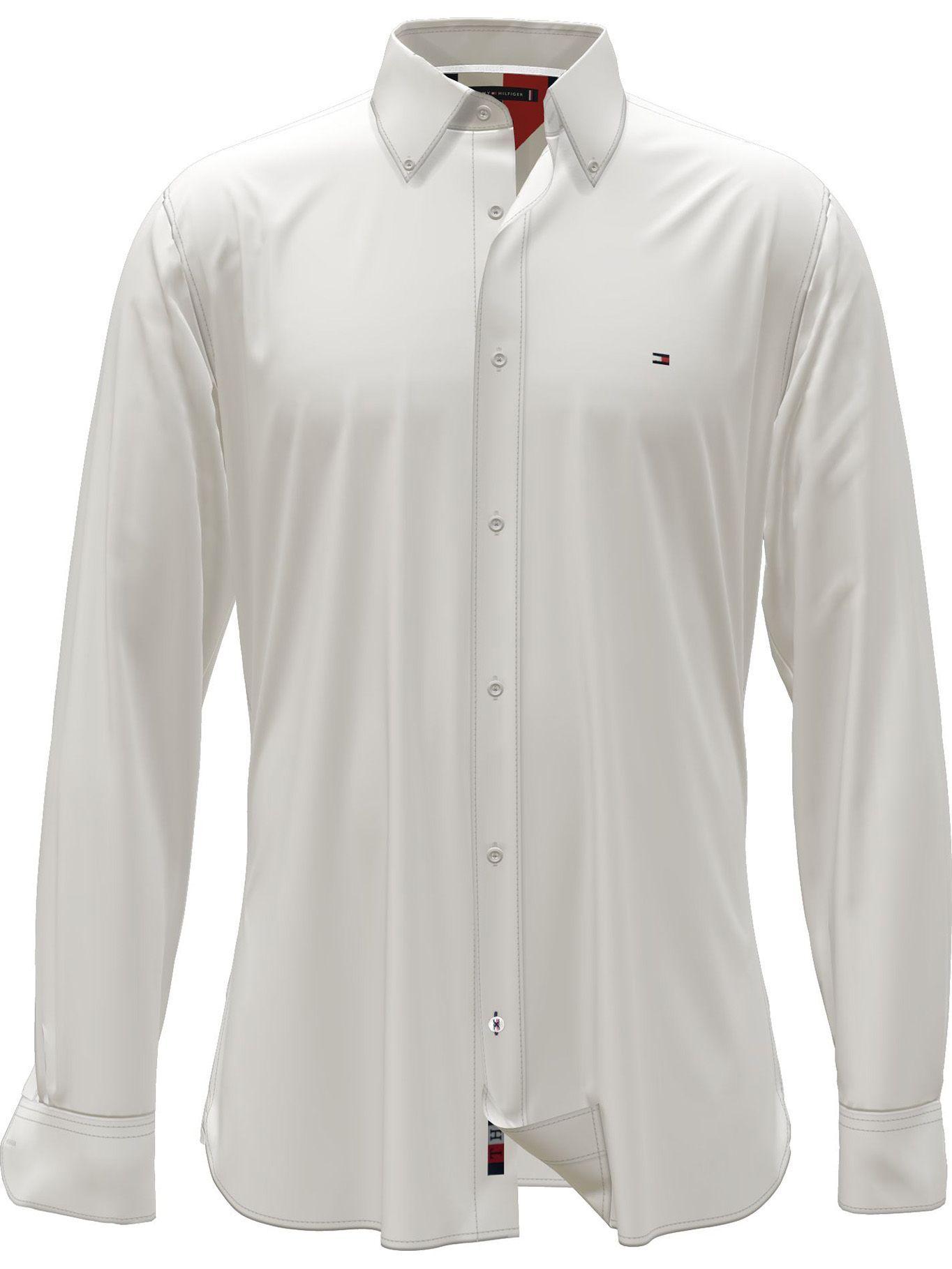 Camisa Solid Cotton Con Logo Blanco Tommy Hilfiger-0