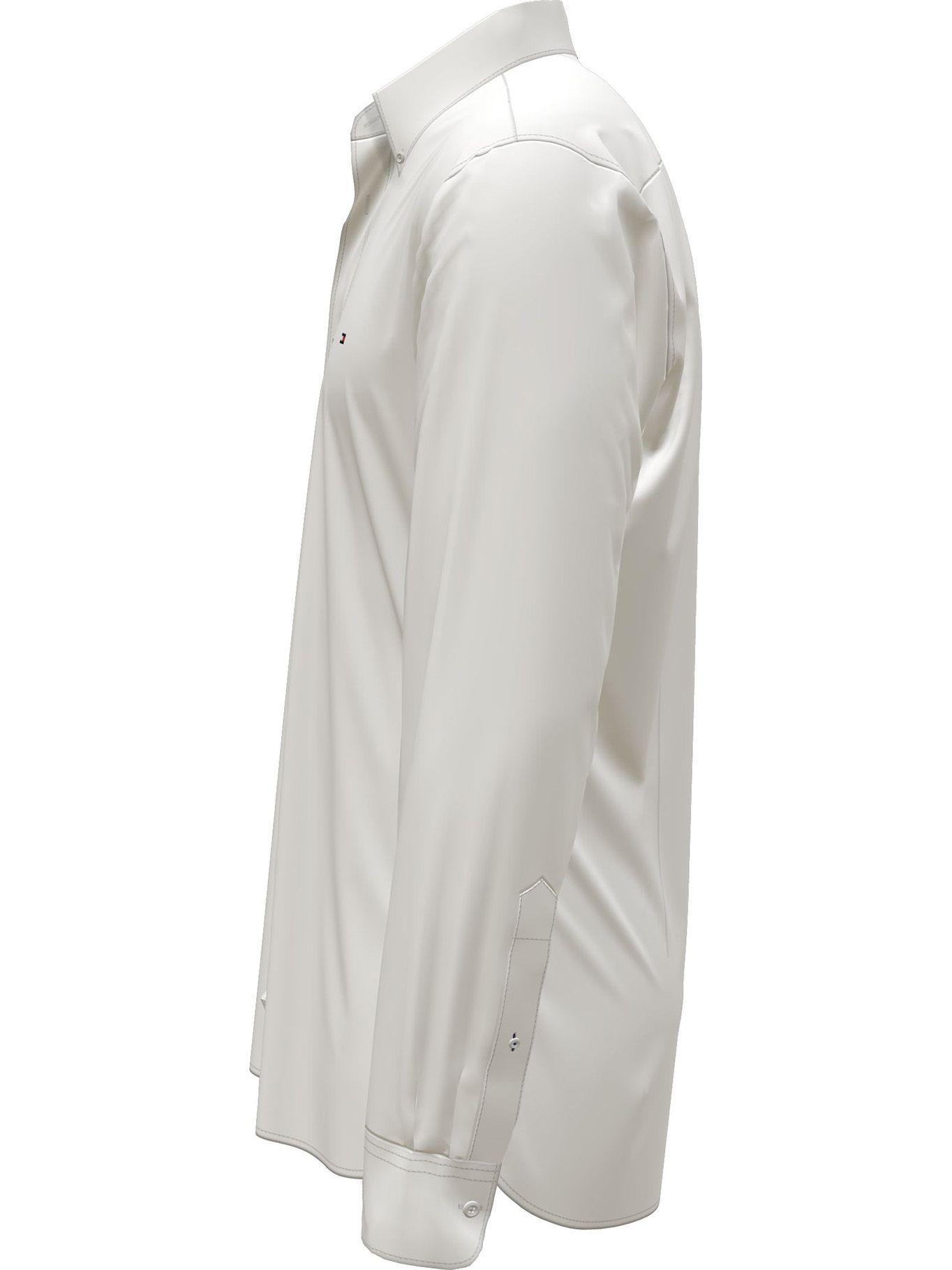 Camisa Solid Cotton Con Logo Blanco Tommy Hilfiger-3