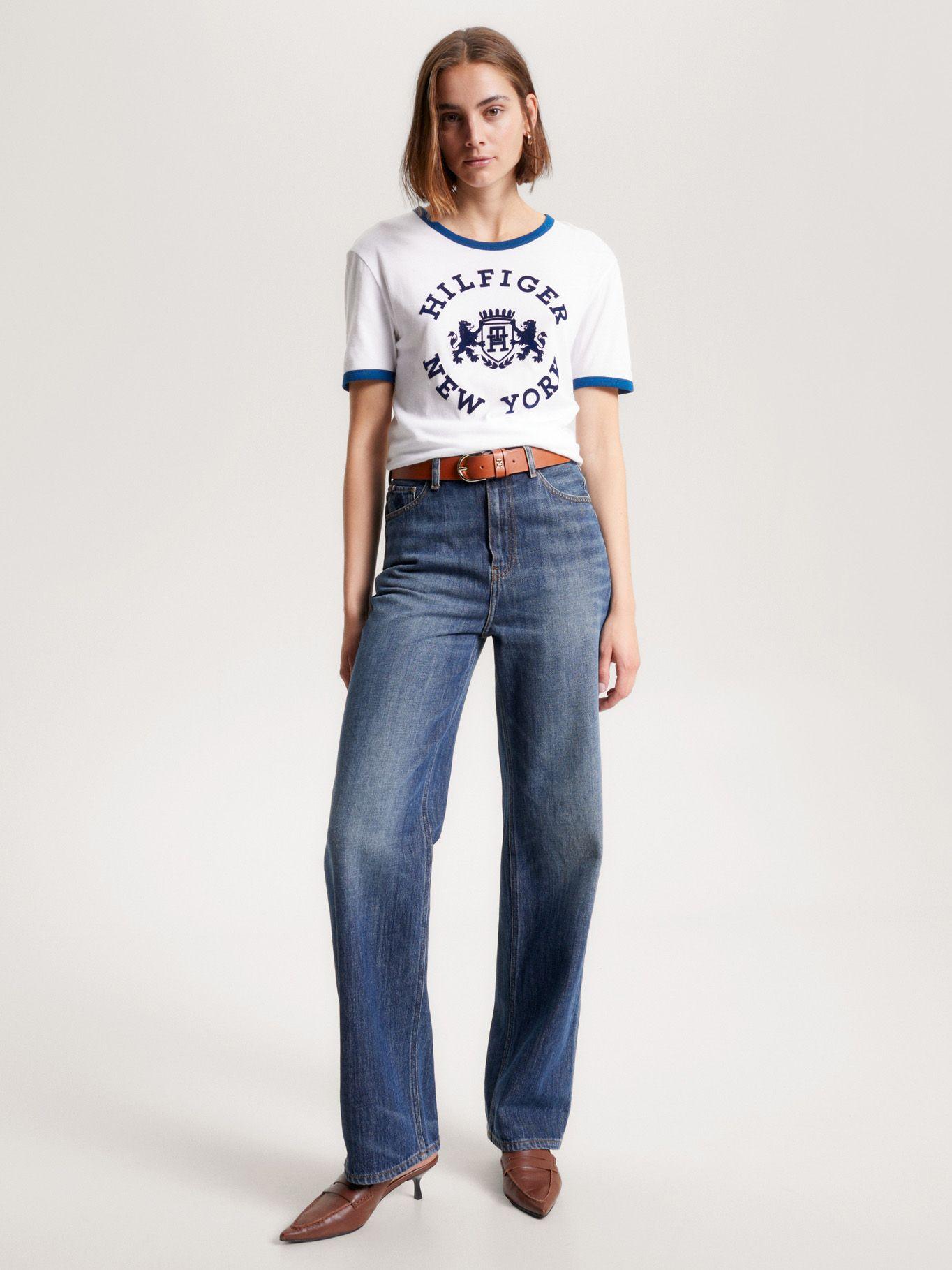 Polera Varsity Logo Aterciopelado Blanco Tommy Hilfiger-1