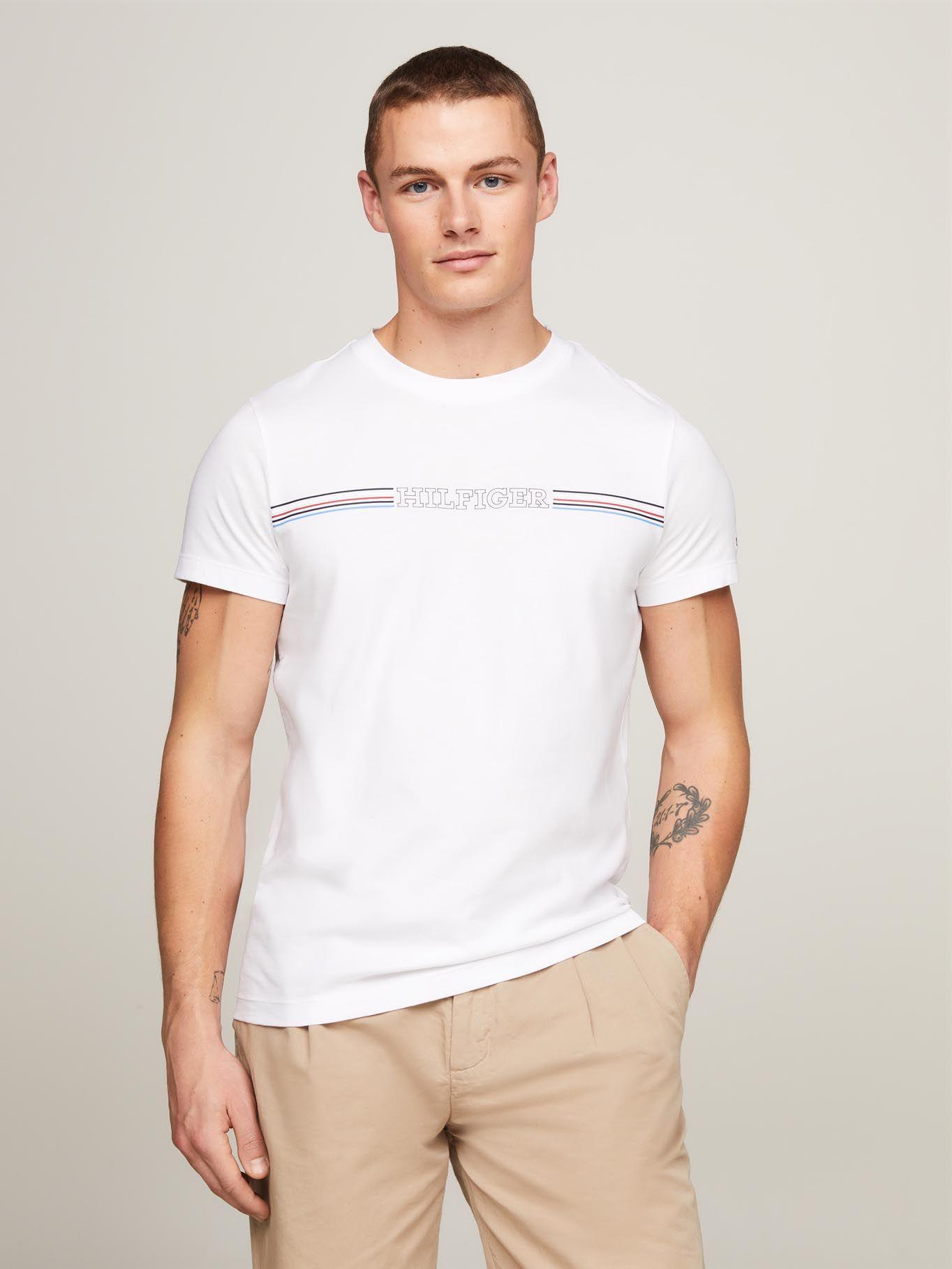 Polera Logo Slim Fit Blanco Tommy Hilfiger-0