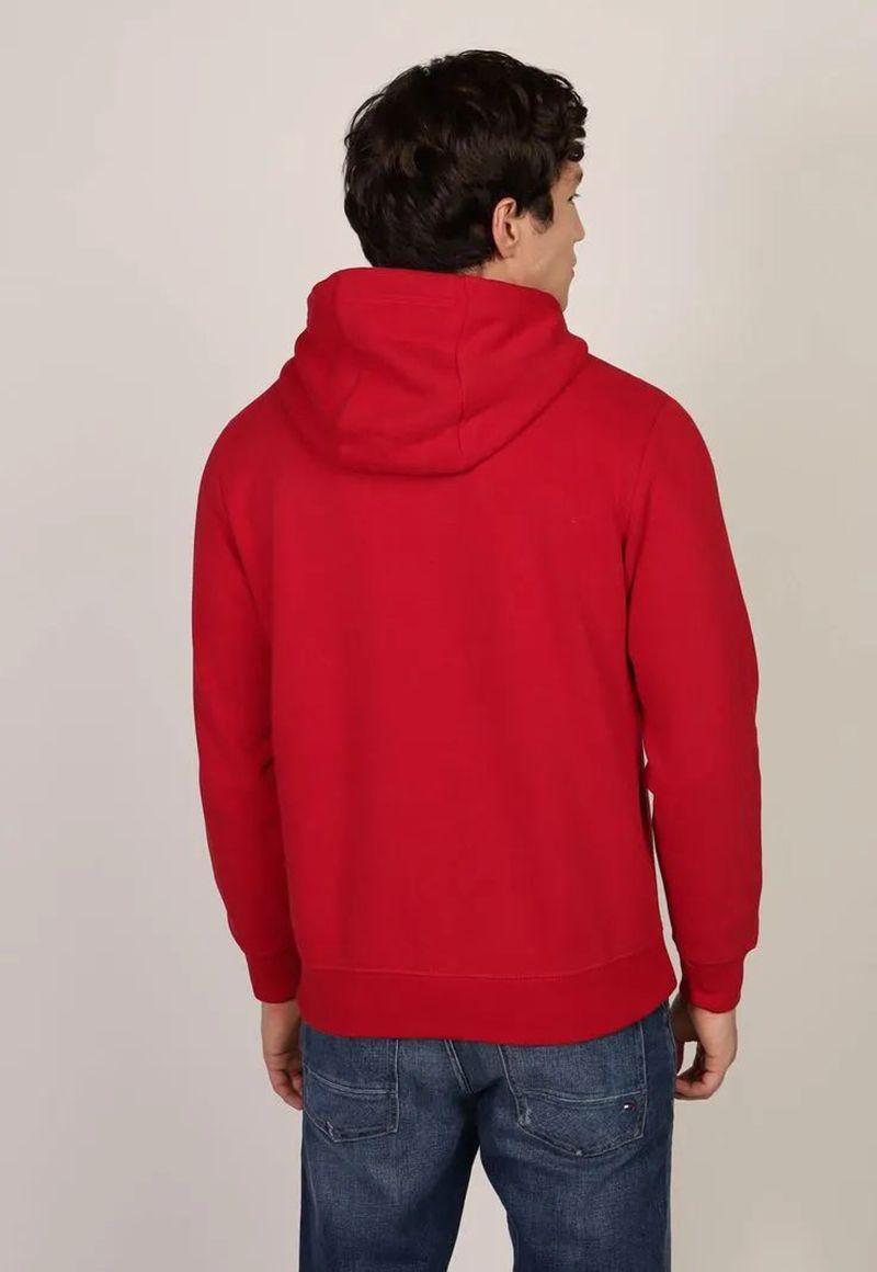 Polerón Hoodie Con Logo Central De Rayas Rojo Tommy Hilfiger-2