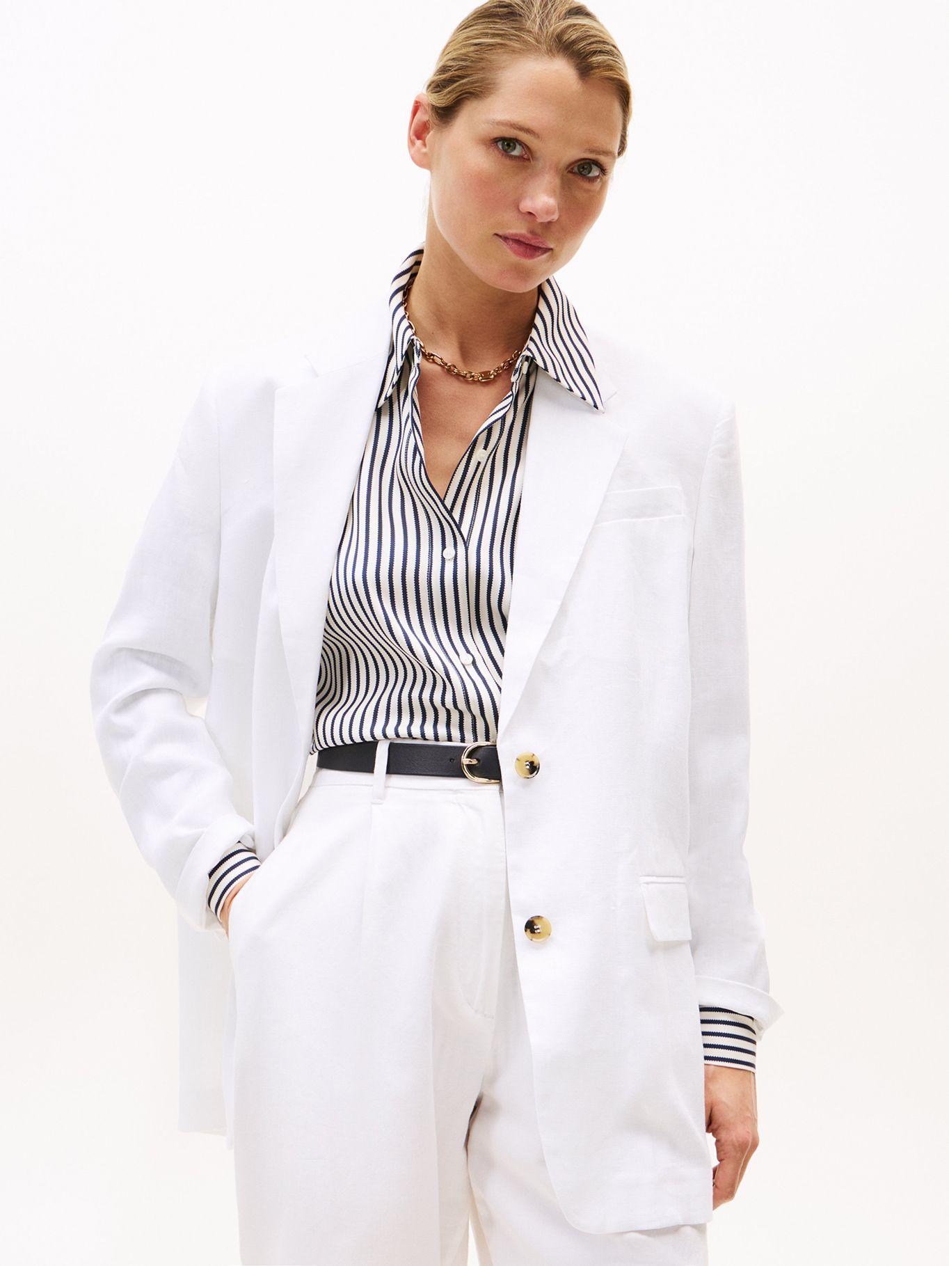 Blazer De Lino Relaxed Fit Blanco Tommy Hilfiger-0