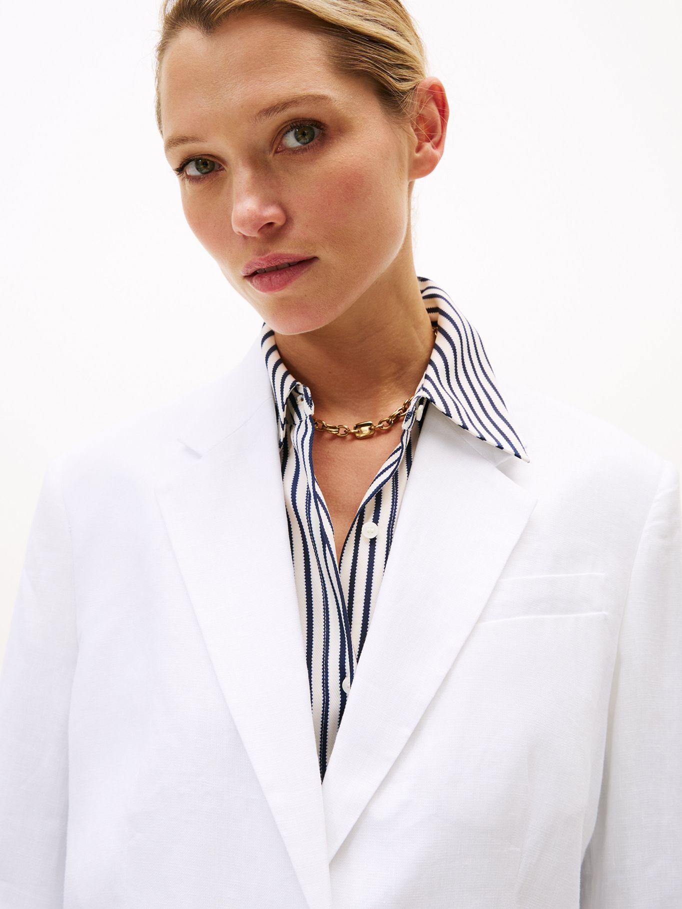 Blazer De Lino Relaxed Fit Blanco Tommy Hilfiger-3