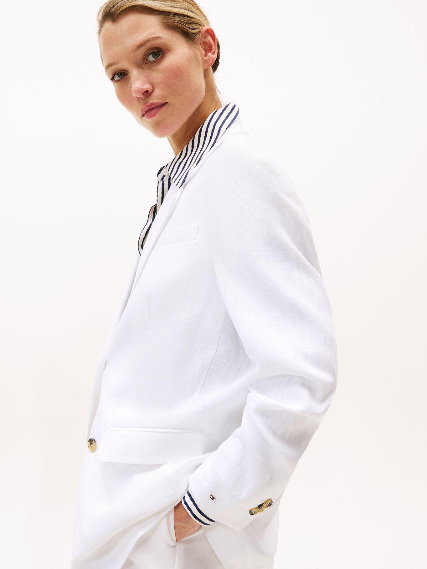 Blazer De Lino Relaxed Fit Blanco Tommy Hilfiger-4