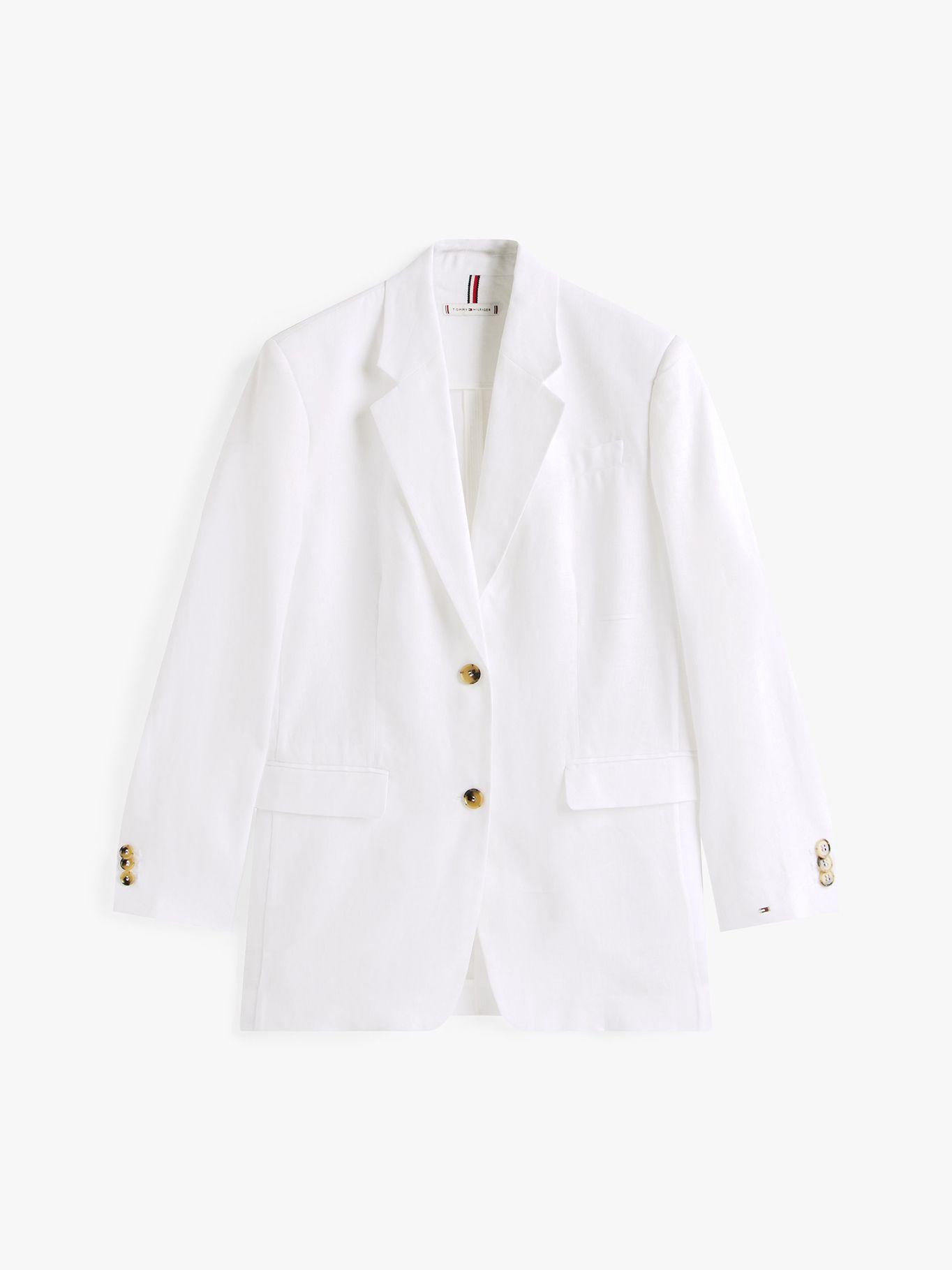 Blazer De Lino Relaxed Fit Blanco Tommy Hilfiger-5