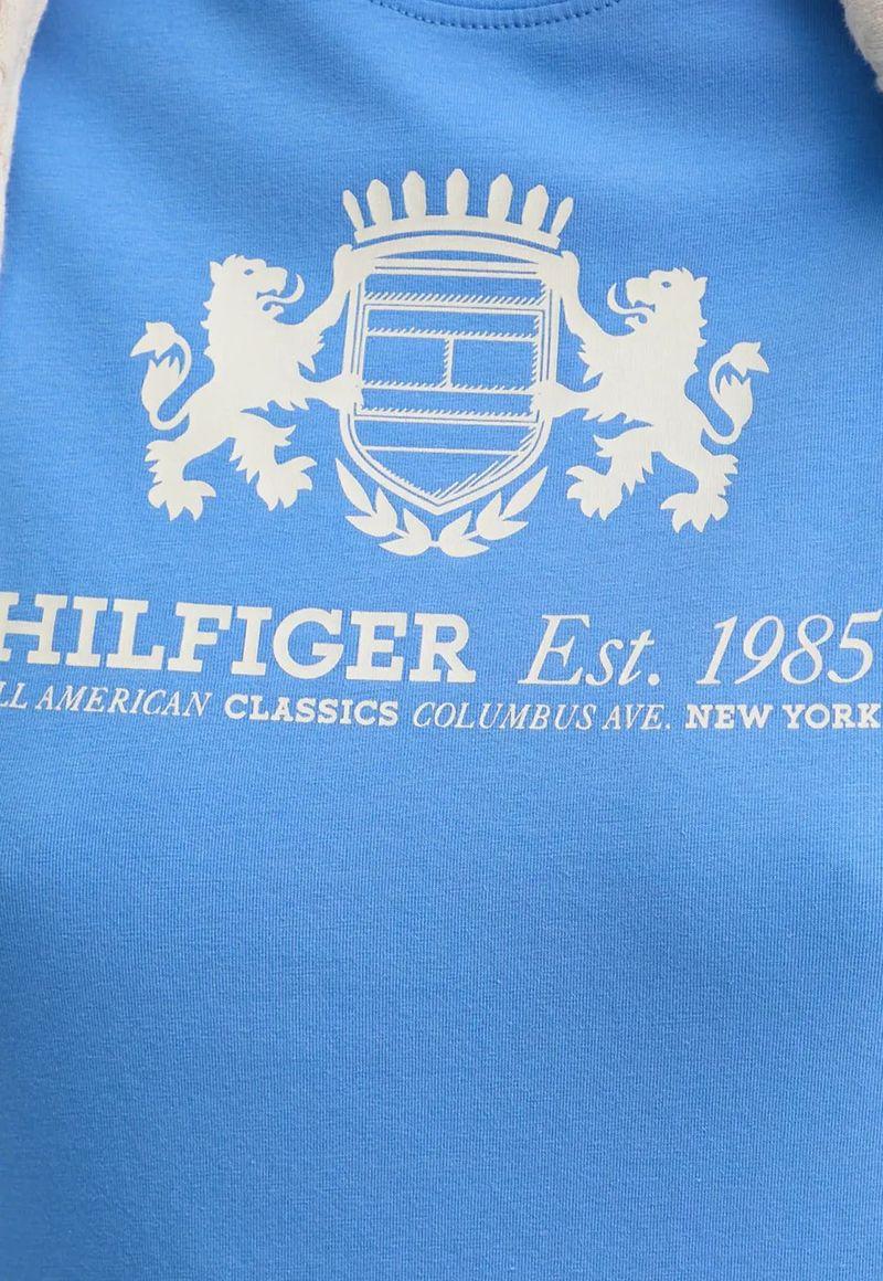 Polera Varsity De Corte Slim Celeste Tommy Hilfiger-4
