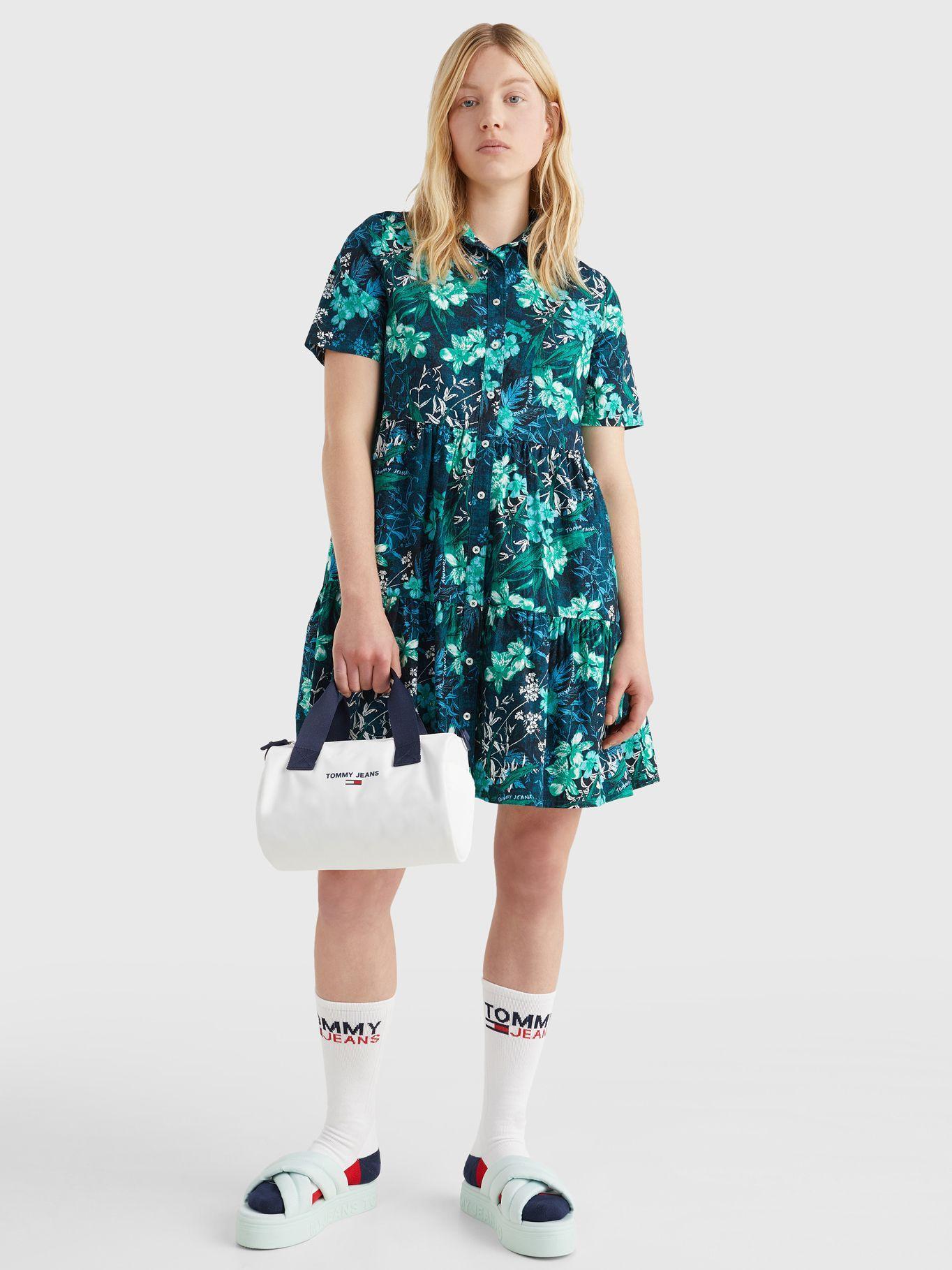 Vestido Camisero Tropical Verde Tommy Jeans JN2-3