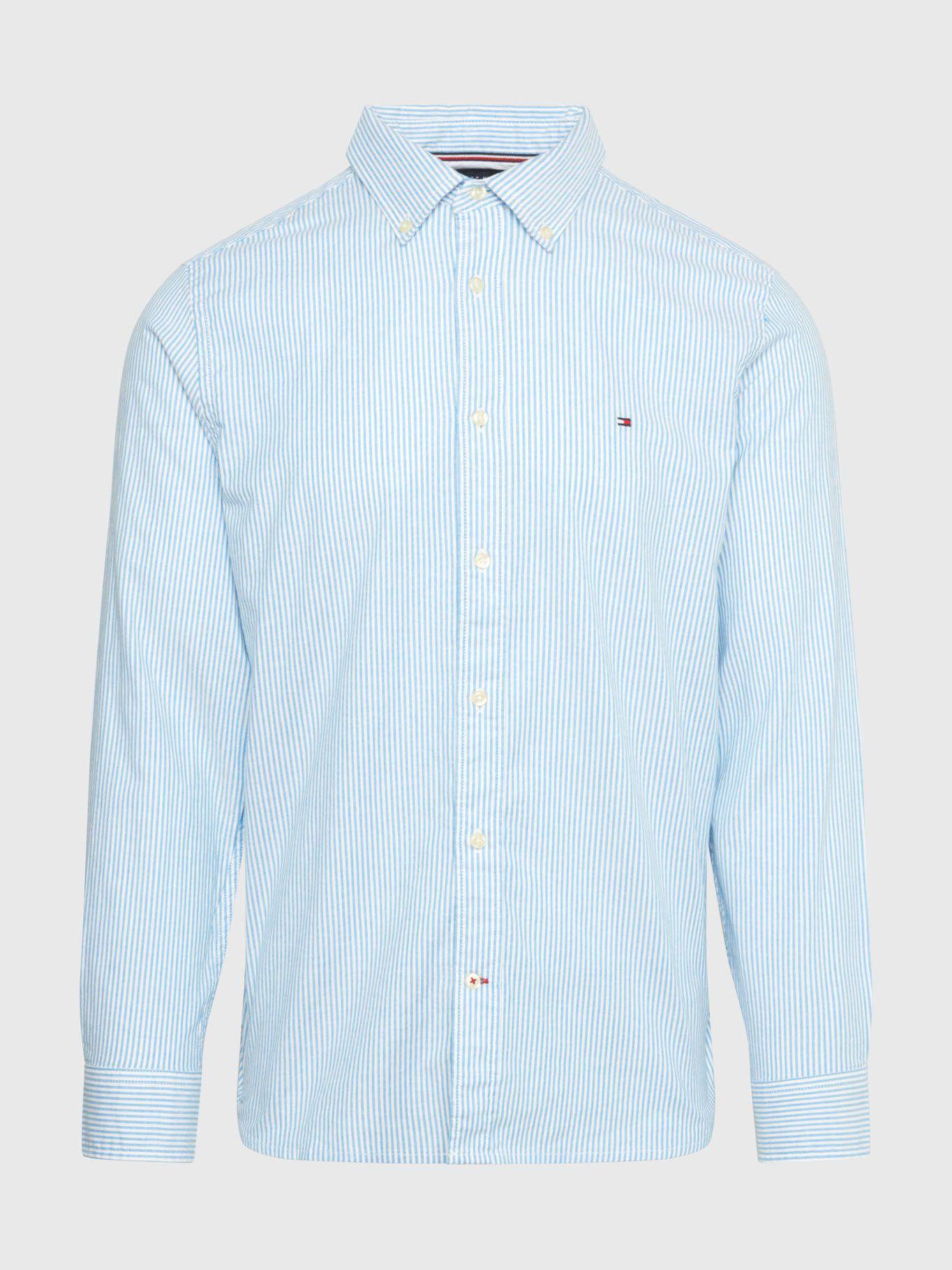 Camisa Flex Oxford Regular Fit Celeste Tommy Hilfiger-4