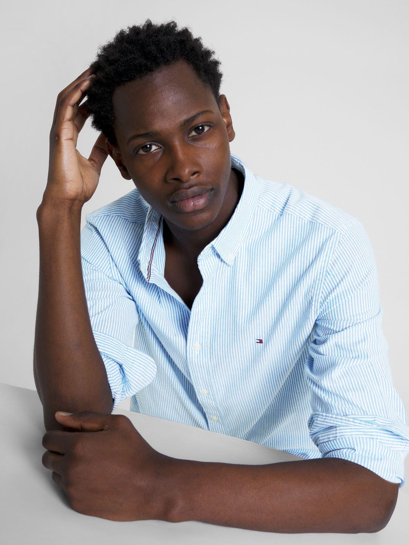 Camisa Flex Oxford Regular Fit Celeste Tommy Hilfiger-3