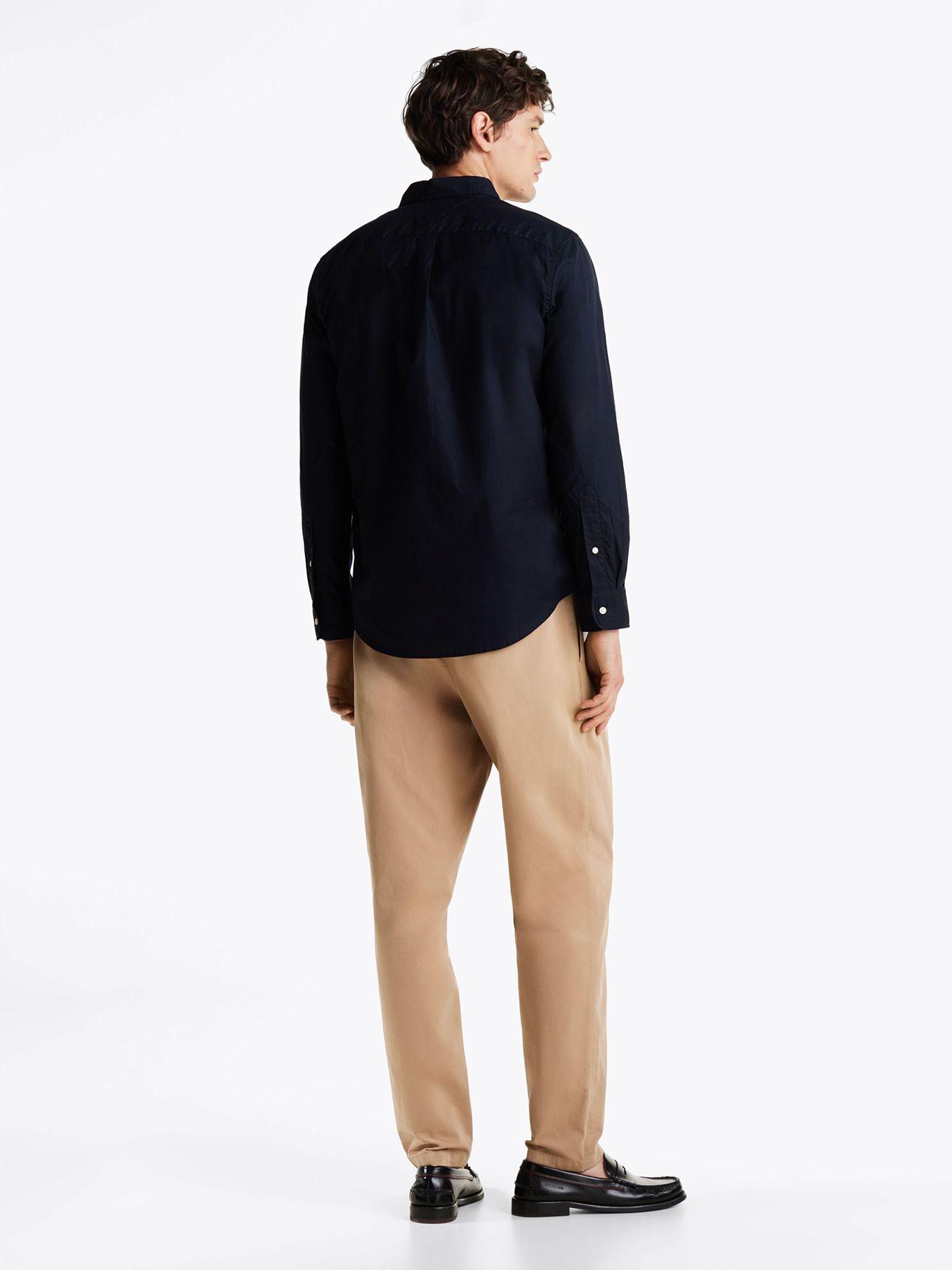 Camisa Th Flex Solid Regular Fit Azul Tommy Hilfiger-2