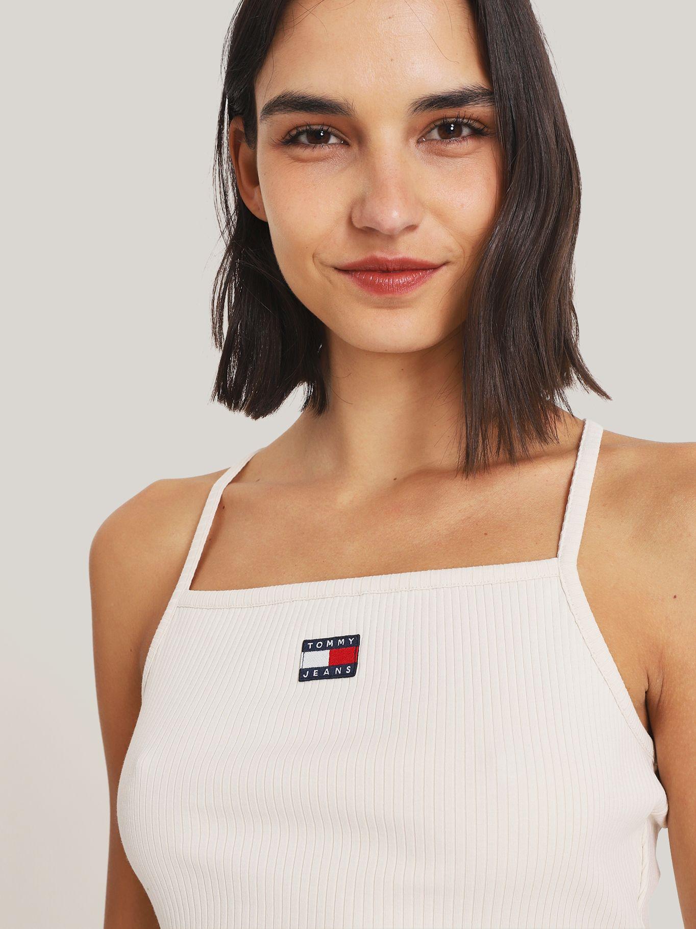Polera Sin Mangas Con Logo De Parche Beige Tommy Jeans-3