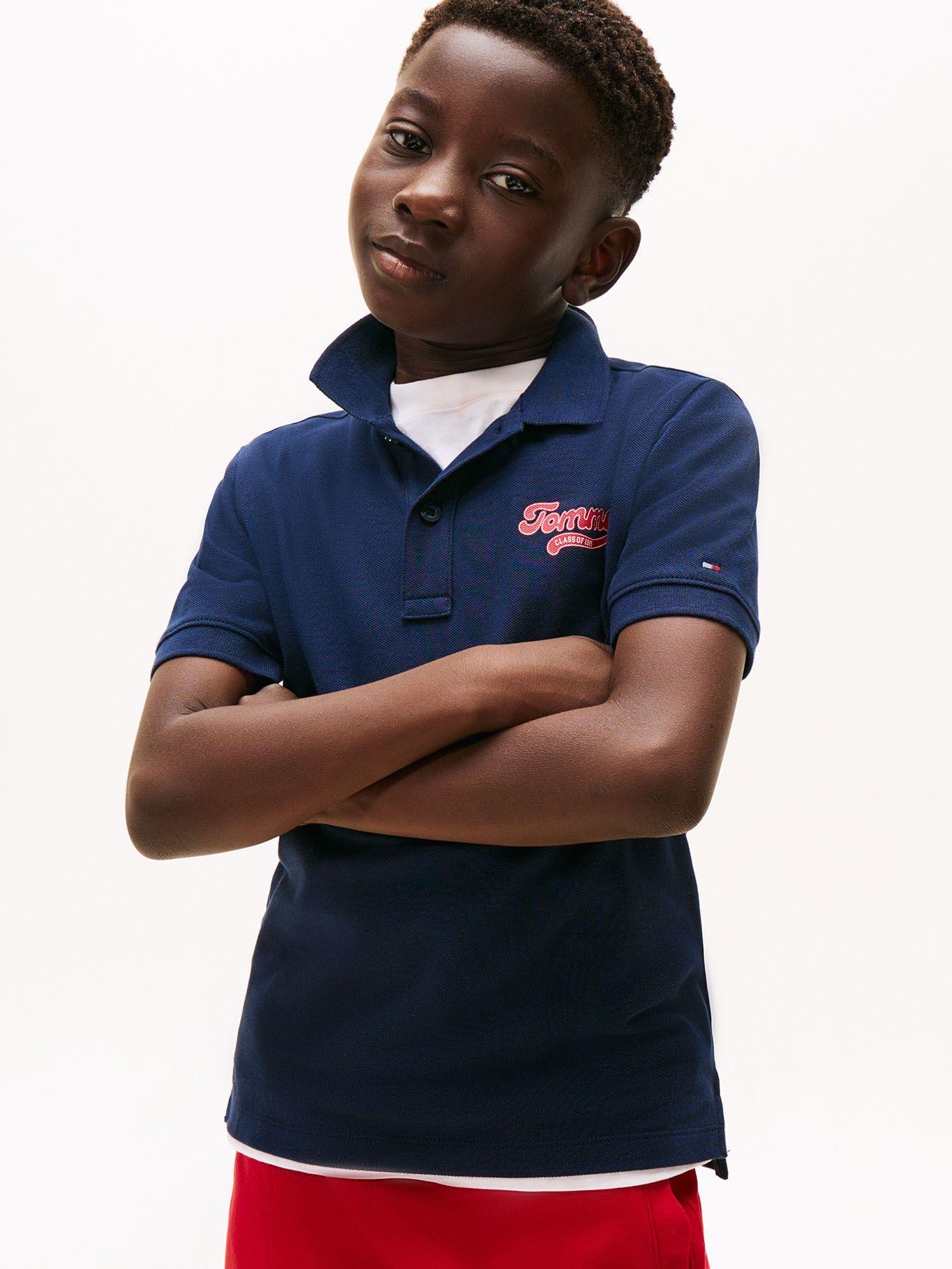 Polo Varsity y Logo Gráfico De Niño Azul Tommy Hilfiger-0