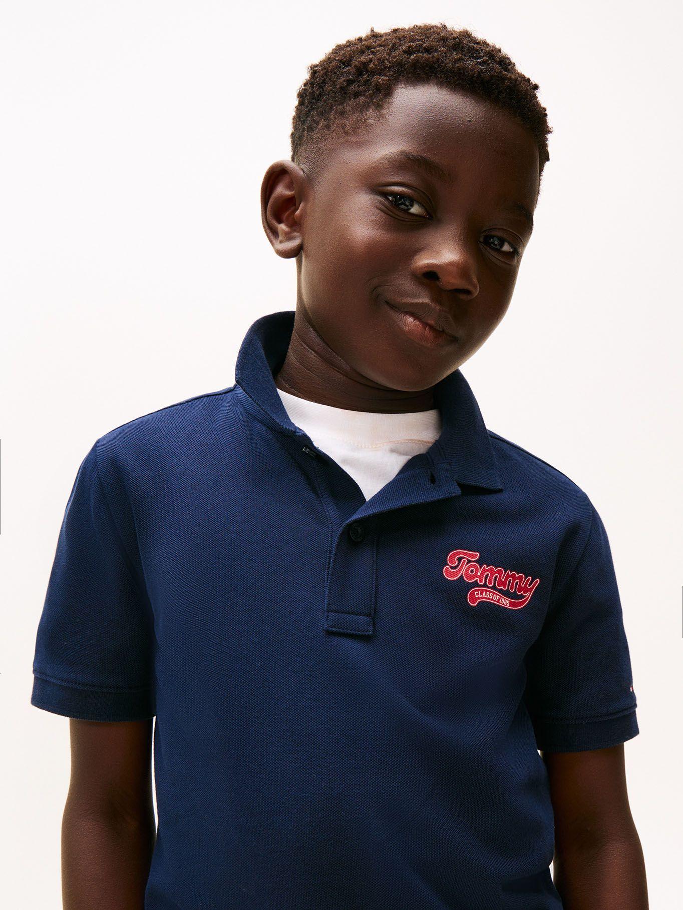 Polo Varsity y Logo Gráfico De Niño Azul Tommy Hilfiger-3