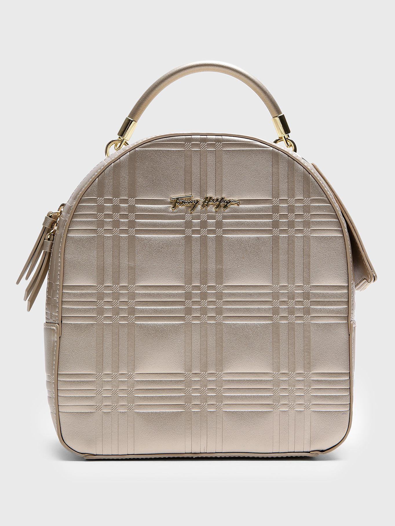 Mochila Mini Established Tartán Dorado Tommy Hilfiger-0