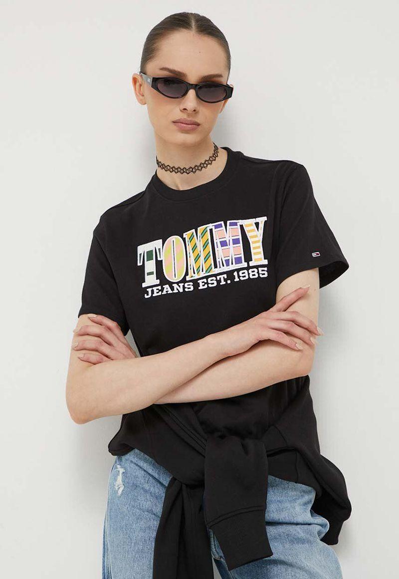 Polera Stripe Con Logo Negro Tommy Jeans-0