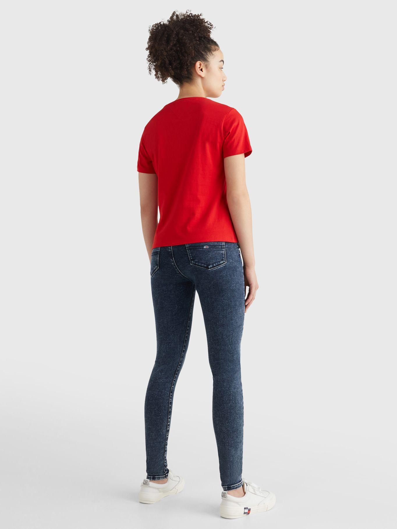 Polera Slim Timeless Circle Rojo Tommy Jeans JN2-1