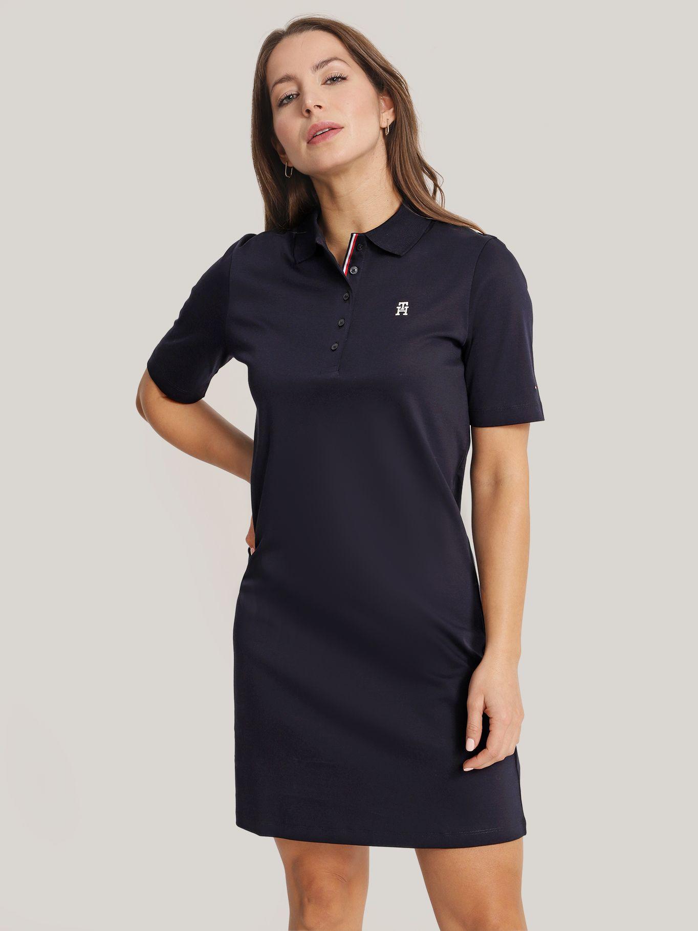 Vestido Polo Con Logo Monogram Azul Tommy Hilfiger-0