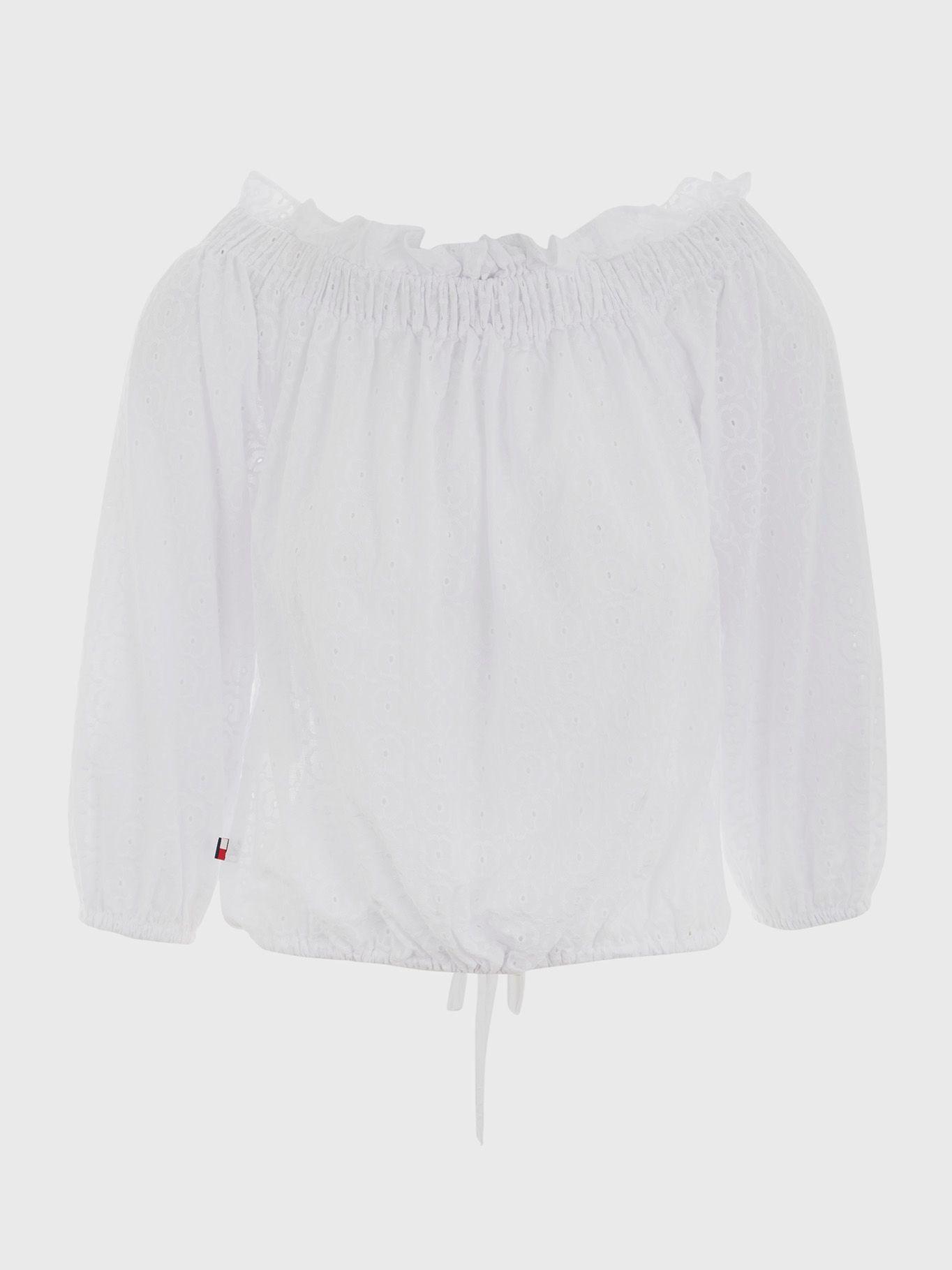 Blusa Con Vuelos Corporate Blanco Tommy Hilfiger-0