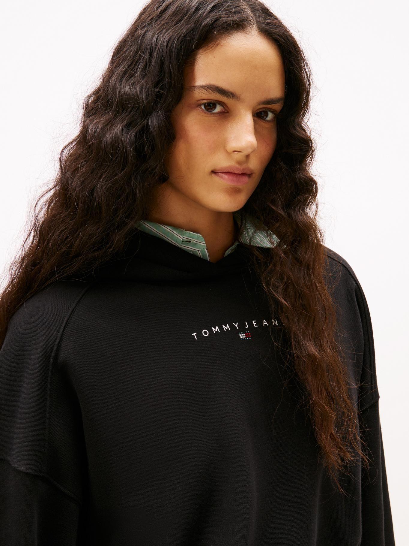 Polerón Hoodie Cropped Negro Tommy Jeans-3