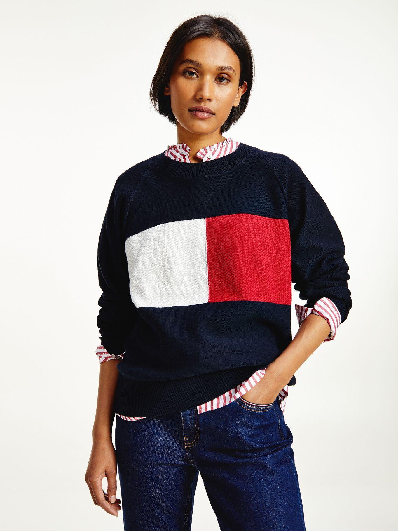 Sweater Logo Flag Azul Tommy Hilfiger A2-0