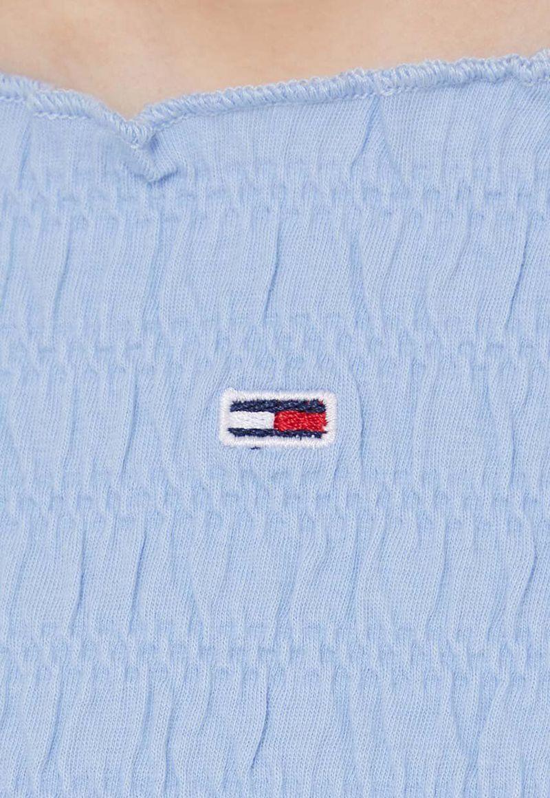 Vestido Essential Fruncido Celeste Tommy Jeans-4