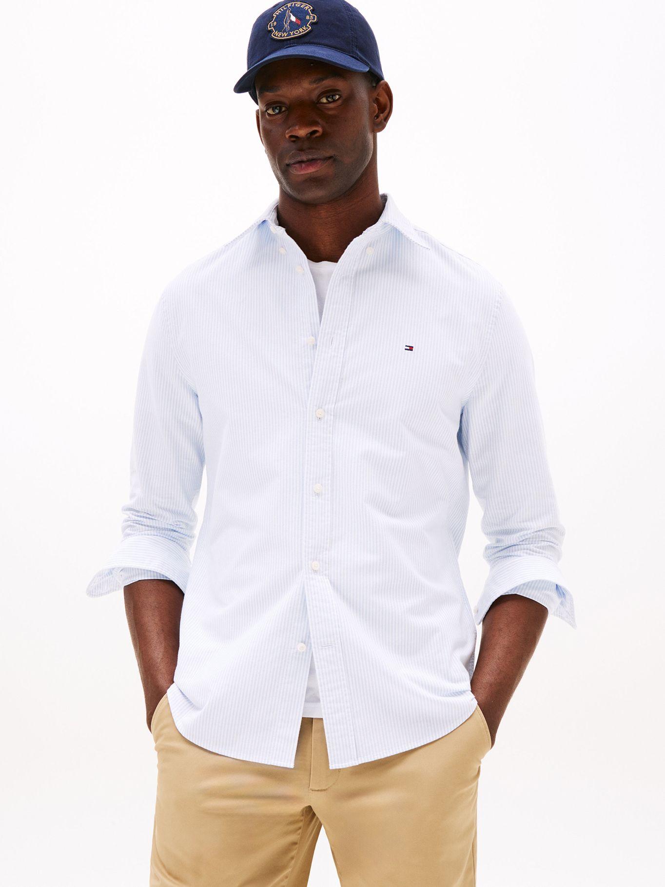 Camisa Heritage De Rayas Regular Celeste Tommy Hilfiger-0