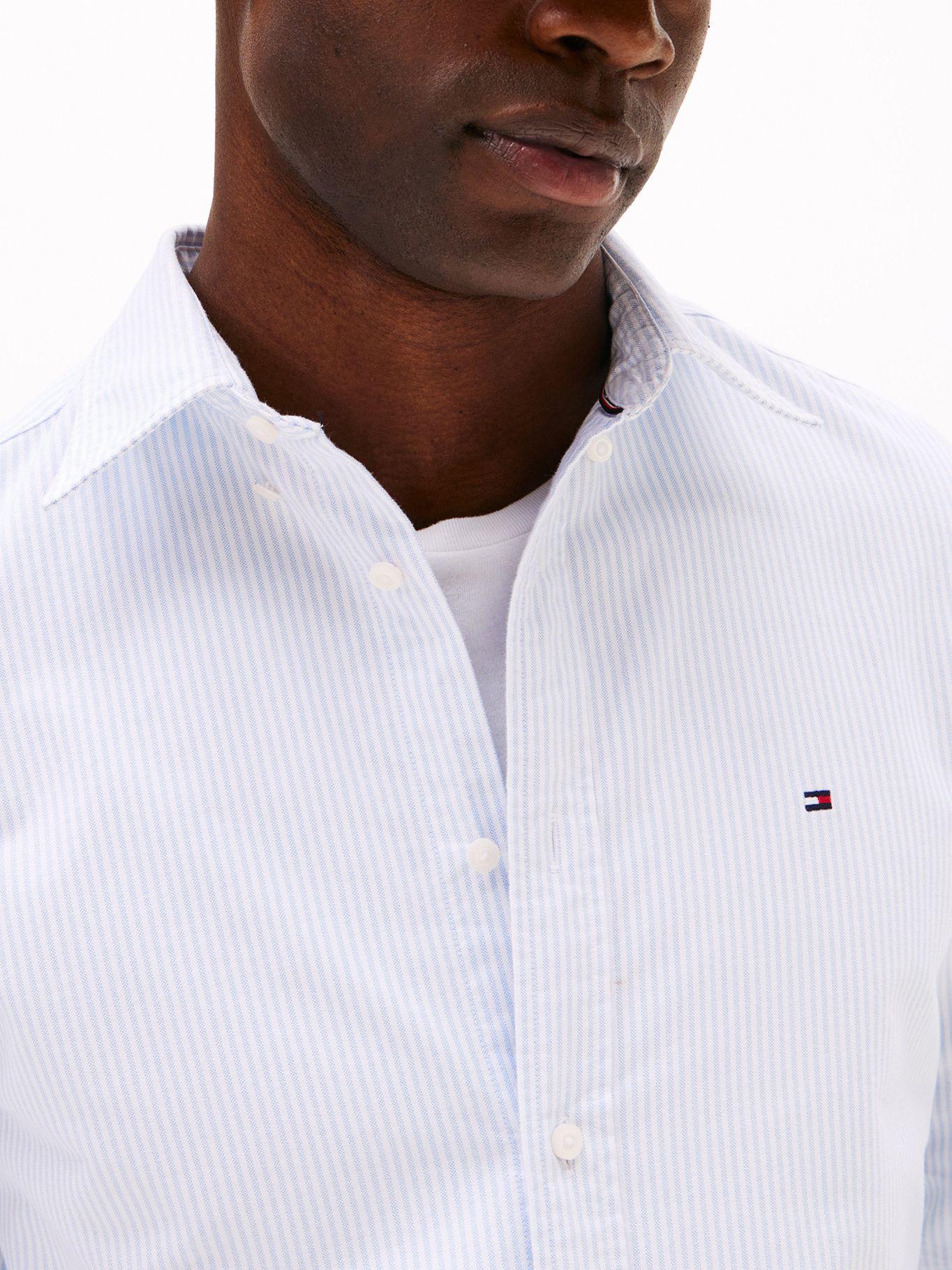 Camisa Heritage De Rayas Regular Celeste Tommy Hilfiger-3