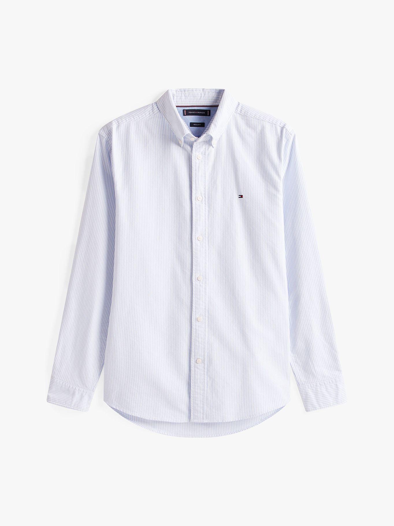 Camisa Heritage De Rayas Regular Celeste Tommy Hilfiger-4