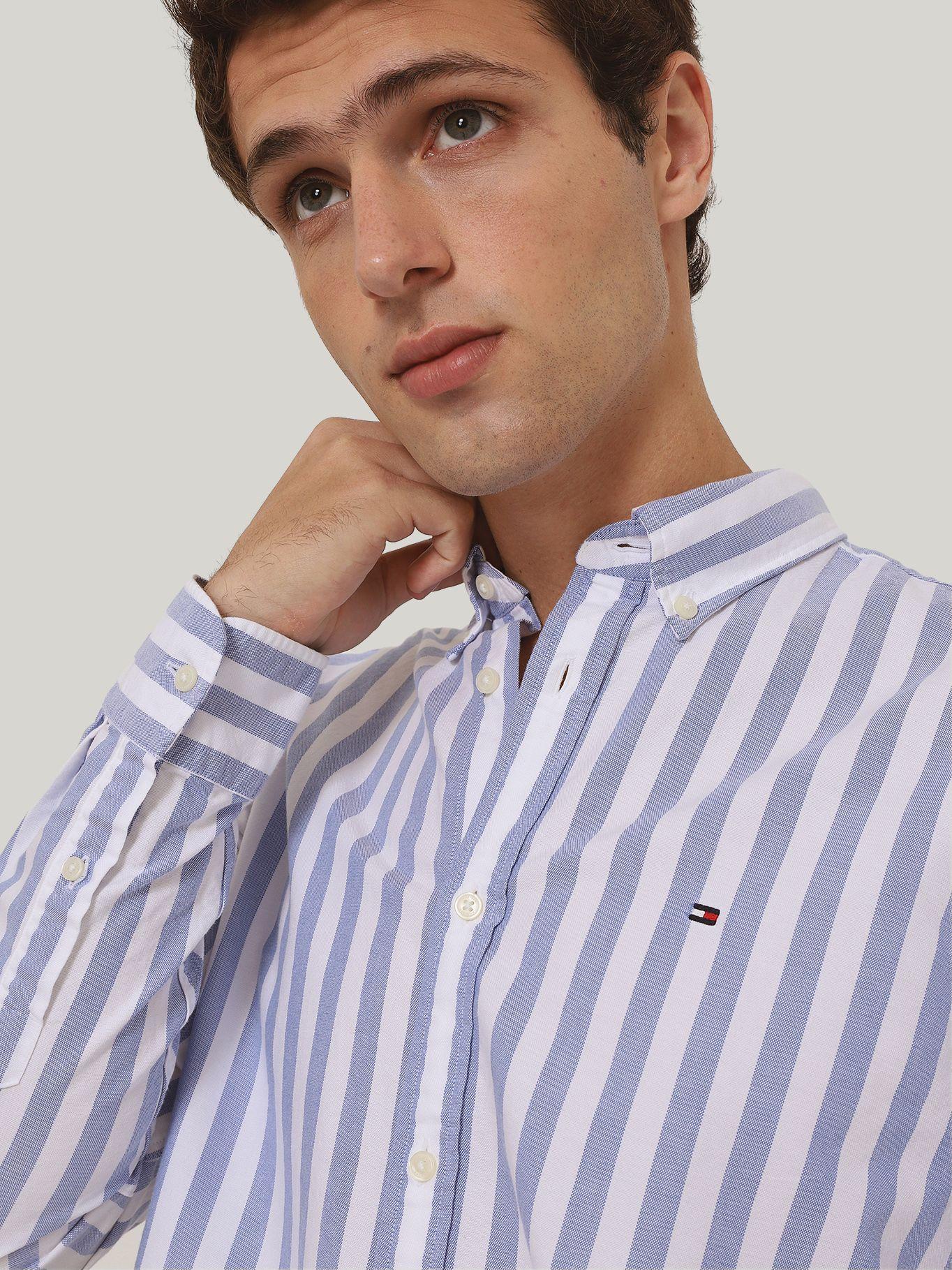 Camisa Oxford De Rayas Slim Fit Blanco Tommy Hilfiger-3