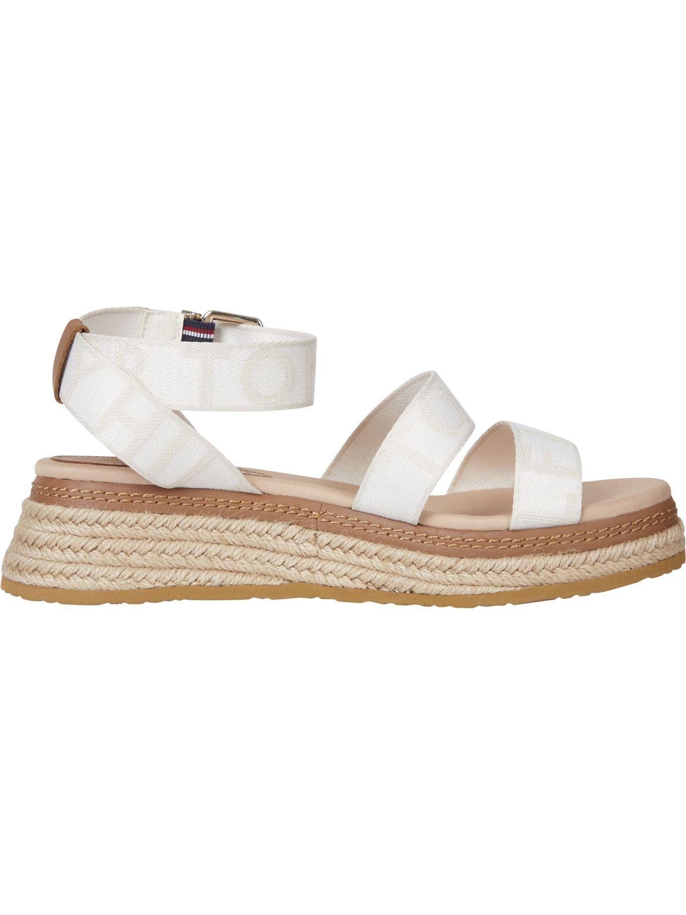 Sandalias Con Cuña Beige Tommy Hilfiger JN2-2