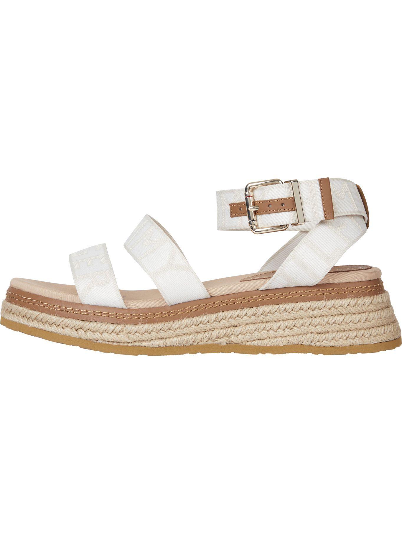 Sandalias Con Cuña Beige Tommy Hilfiger JN2-0
