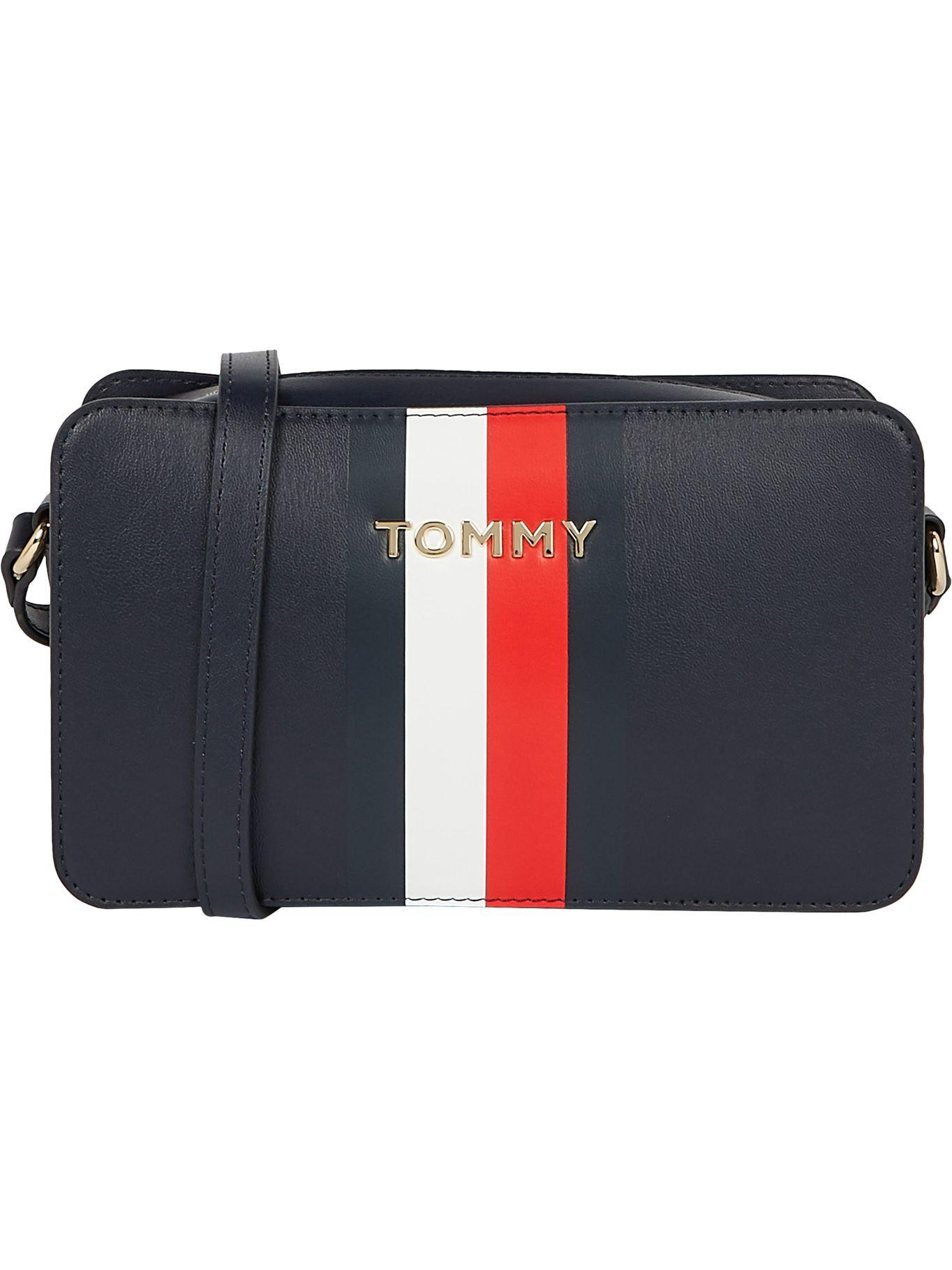 Cartera Crossover Young Stripe Logo Azul Tommy Hilfiger-0