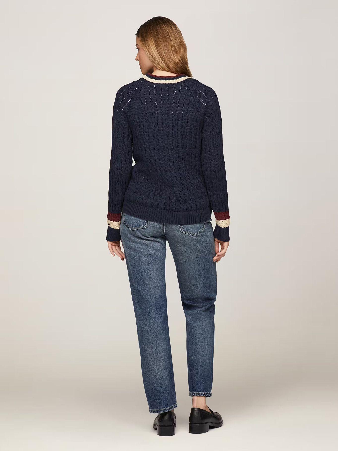 Sweater Varsity V-Neck Azul Tommy Hilfiger-2