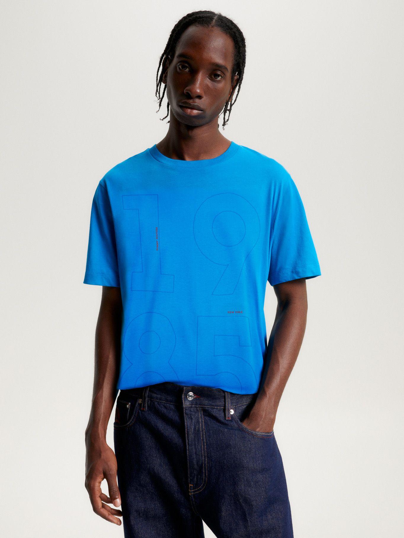 Polera Modern Graphic Logo Celeste Tommy Hilfiger-0