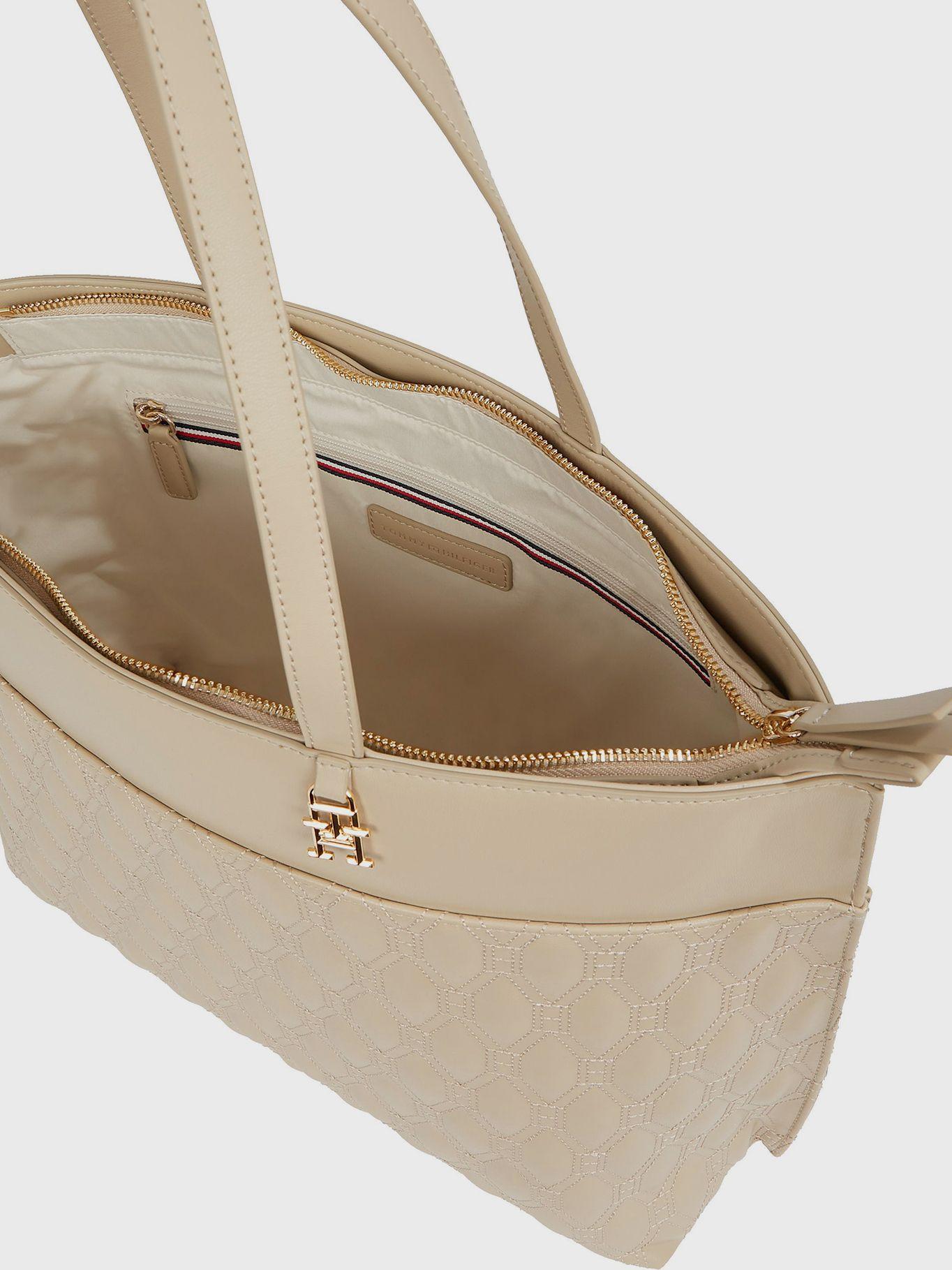 Tote Im Latam Quilting Beige Tommy Hilfiger-3