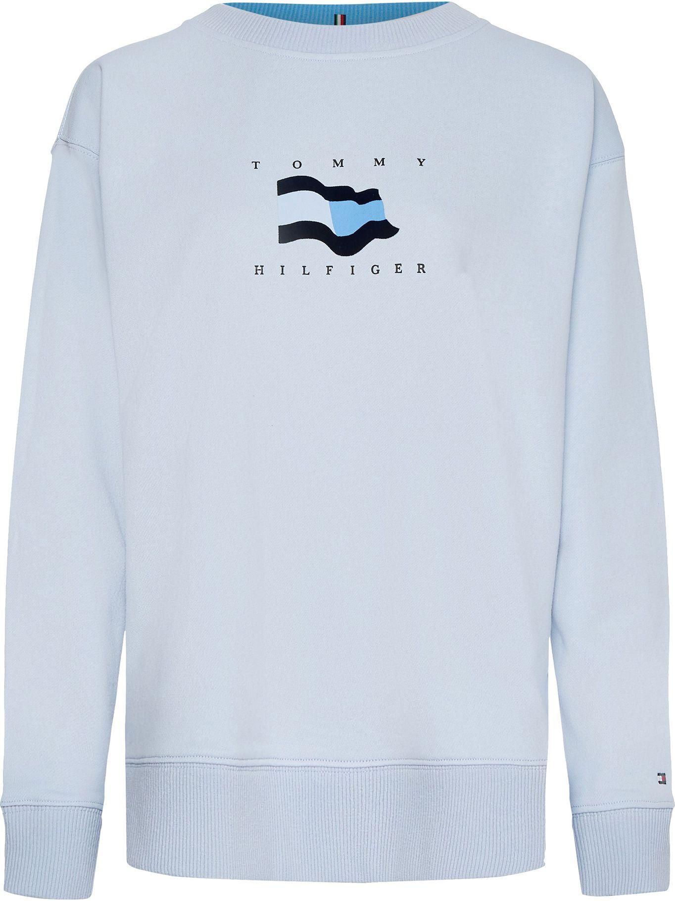 Polerón Curve Logo Flag Celeste Tommy Hilfiger JN2-0