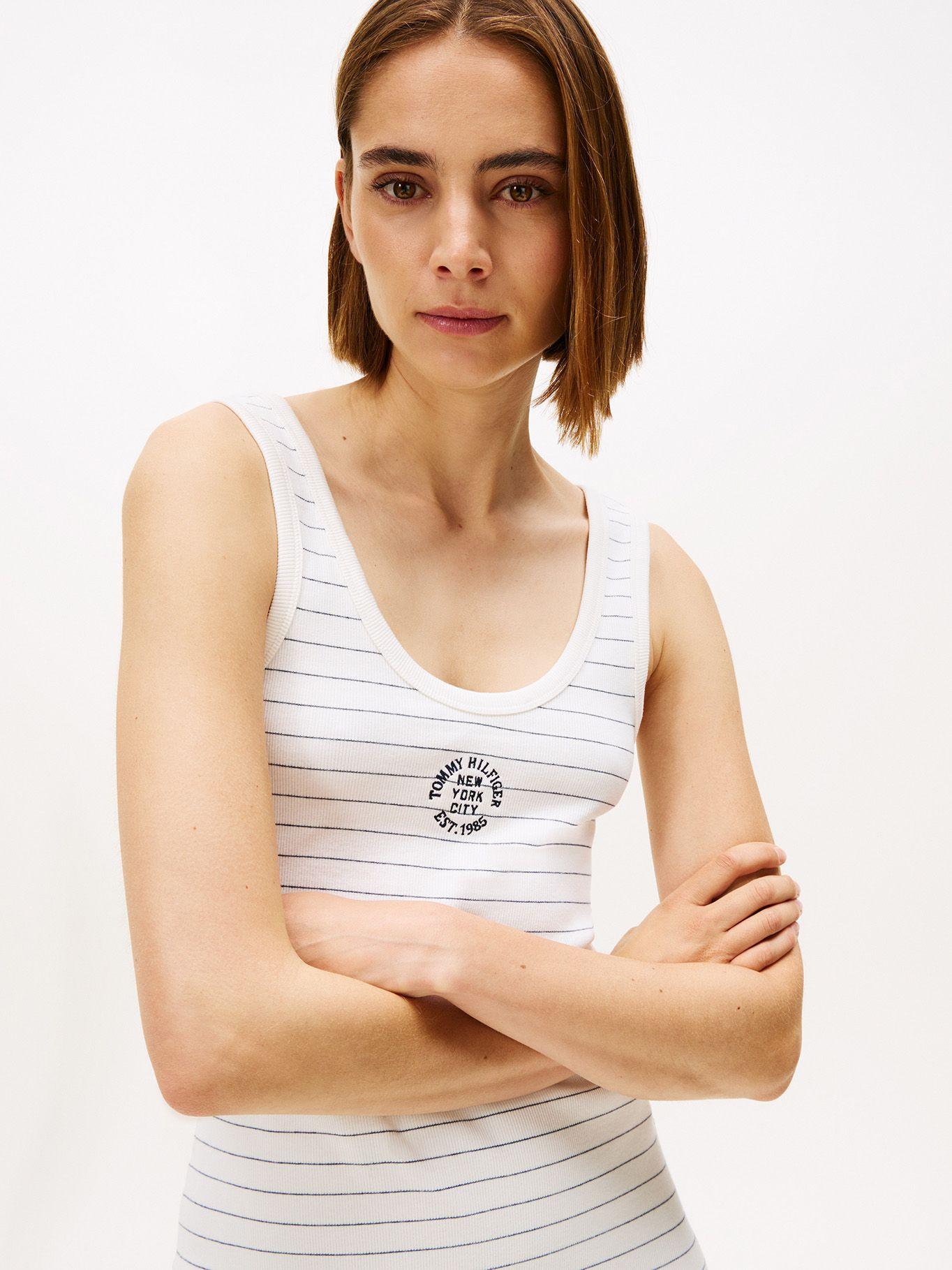 Vestido Slim F Diseño A Rayas Blanco Tommy Hilfiger-2