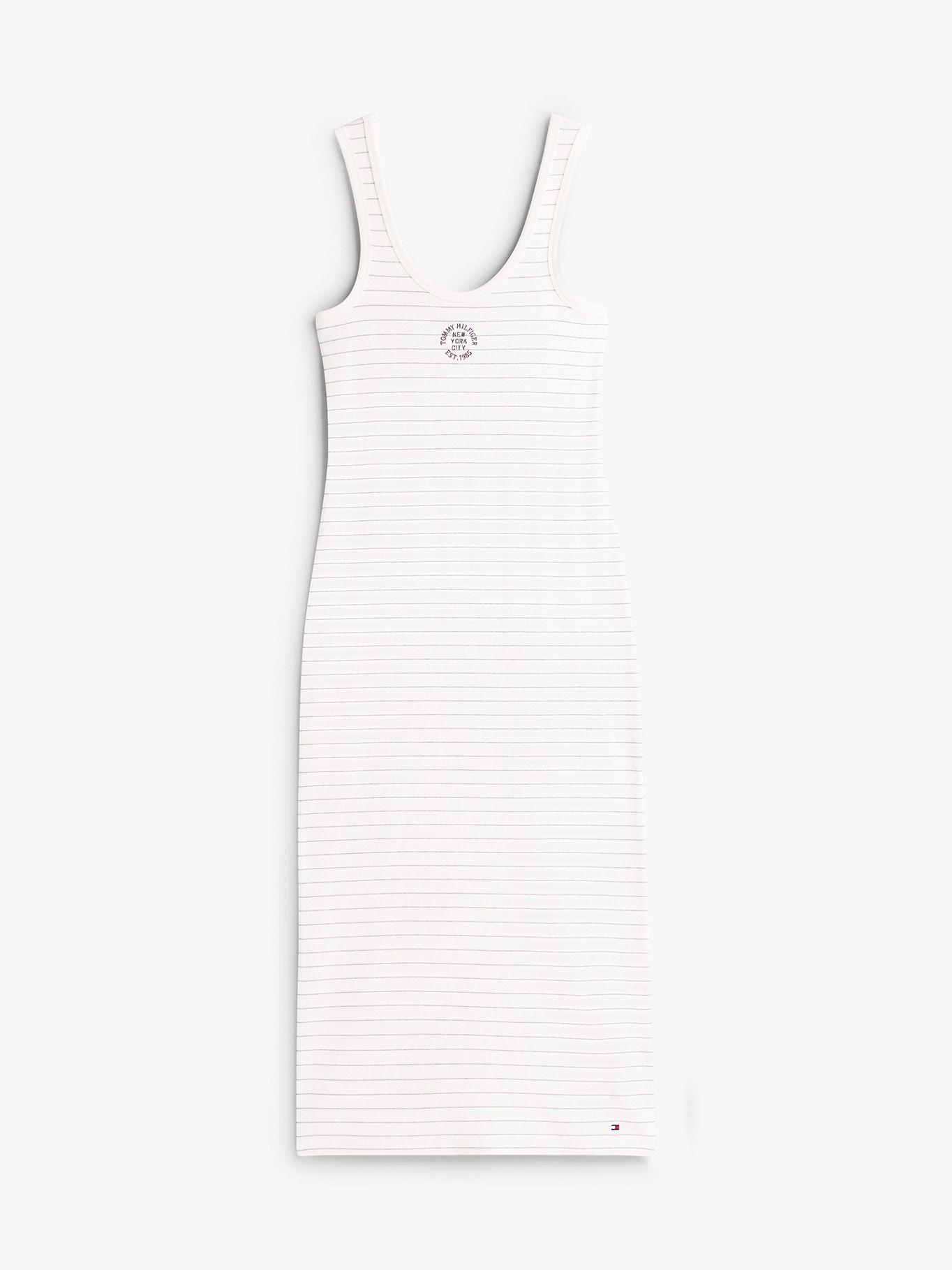 Vestido Slim F Diseño A Rayas Blanco Tommy Hilfiger-4