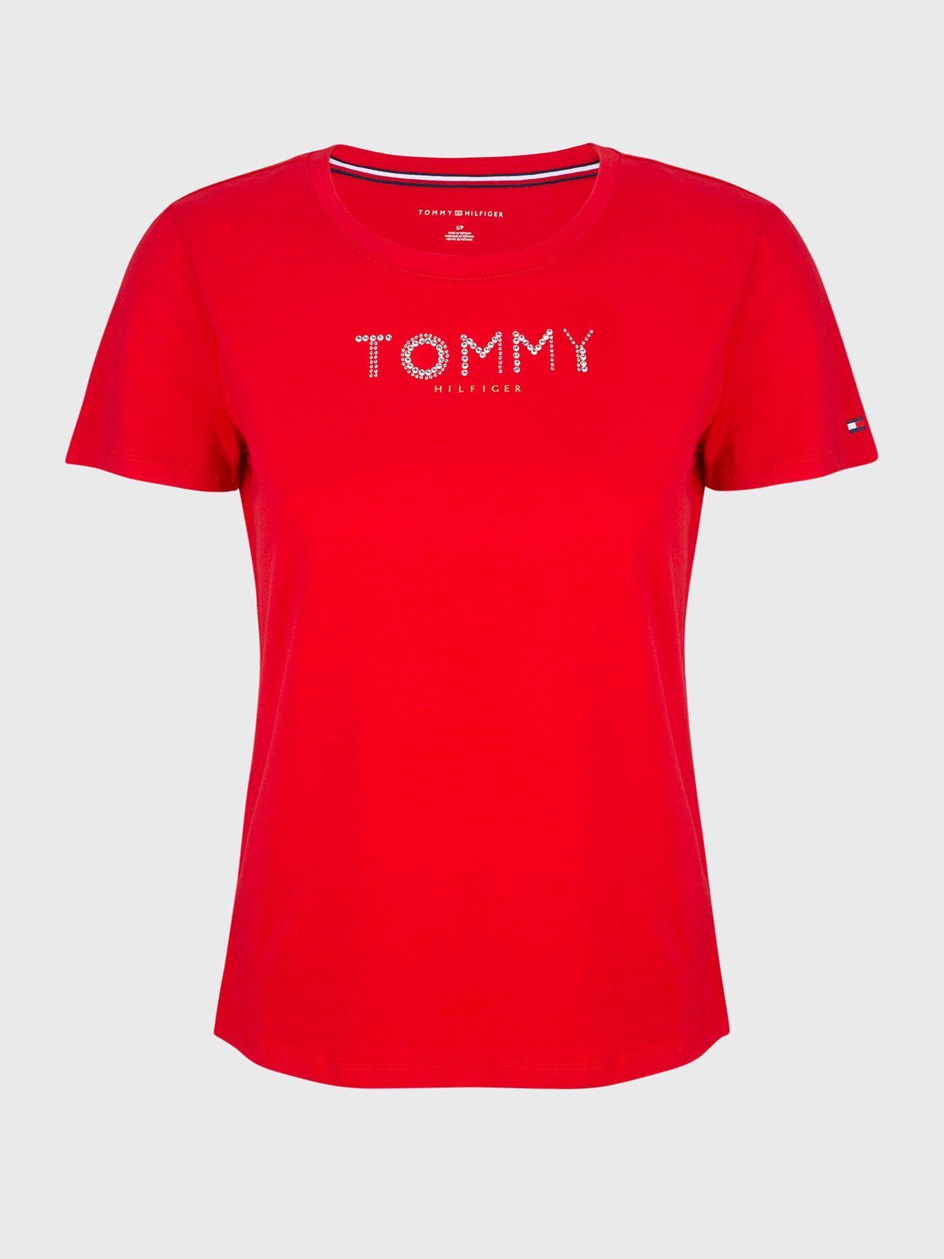 Polera Logo Metalico Rojo Tommy Hilfiger-0