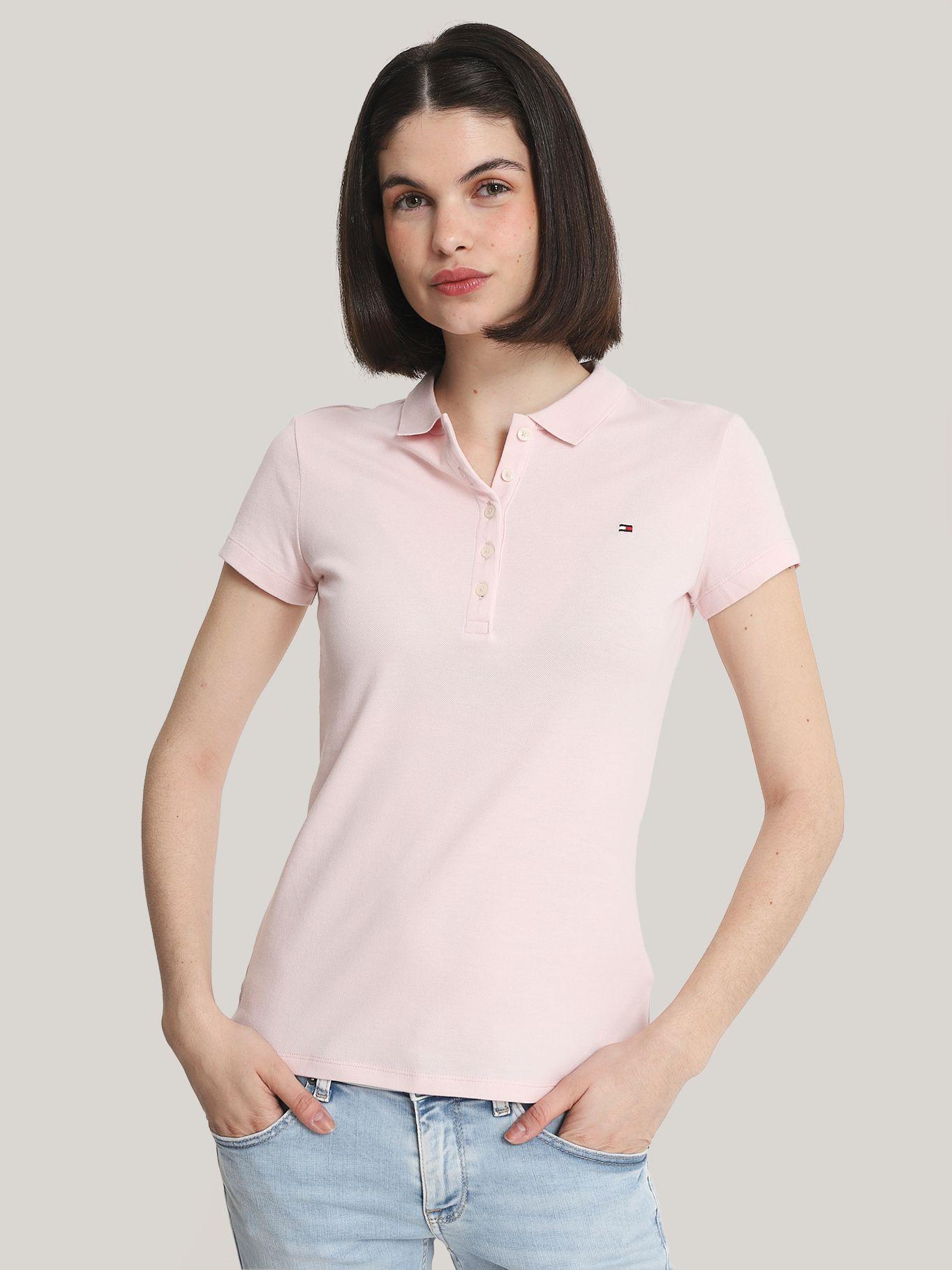 Polo Solid Slim Fit Con 5 Botones Rosado Tommy Hilfiger-0