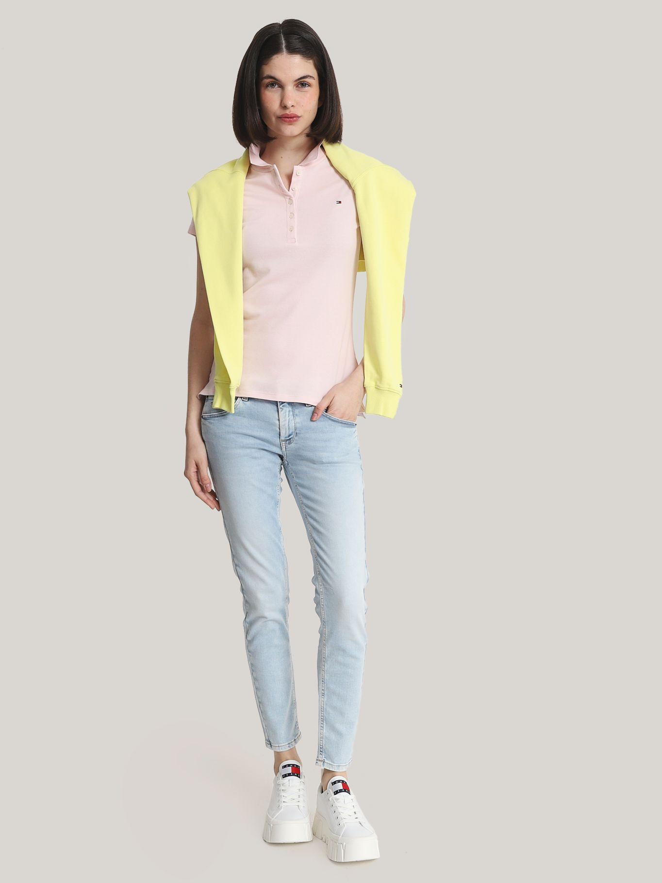 Polo Solid Slim Fit Con 5 Botones Rosado Tommy Hilfiger-1