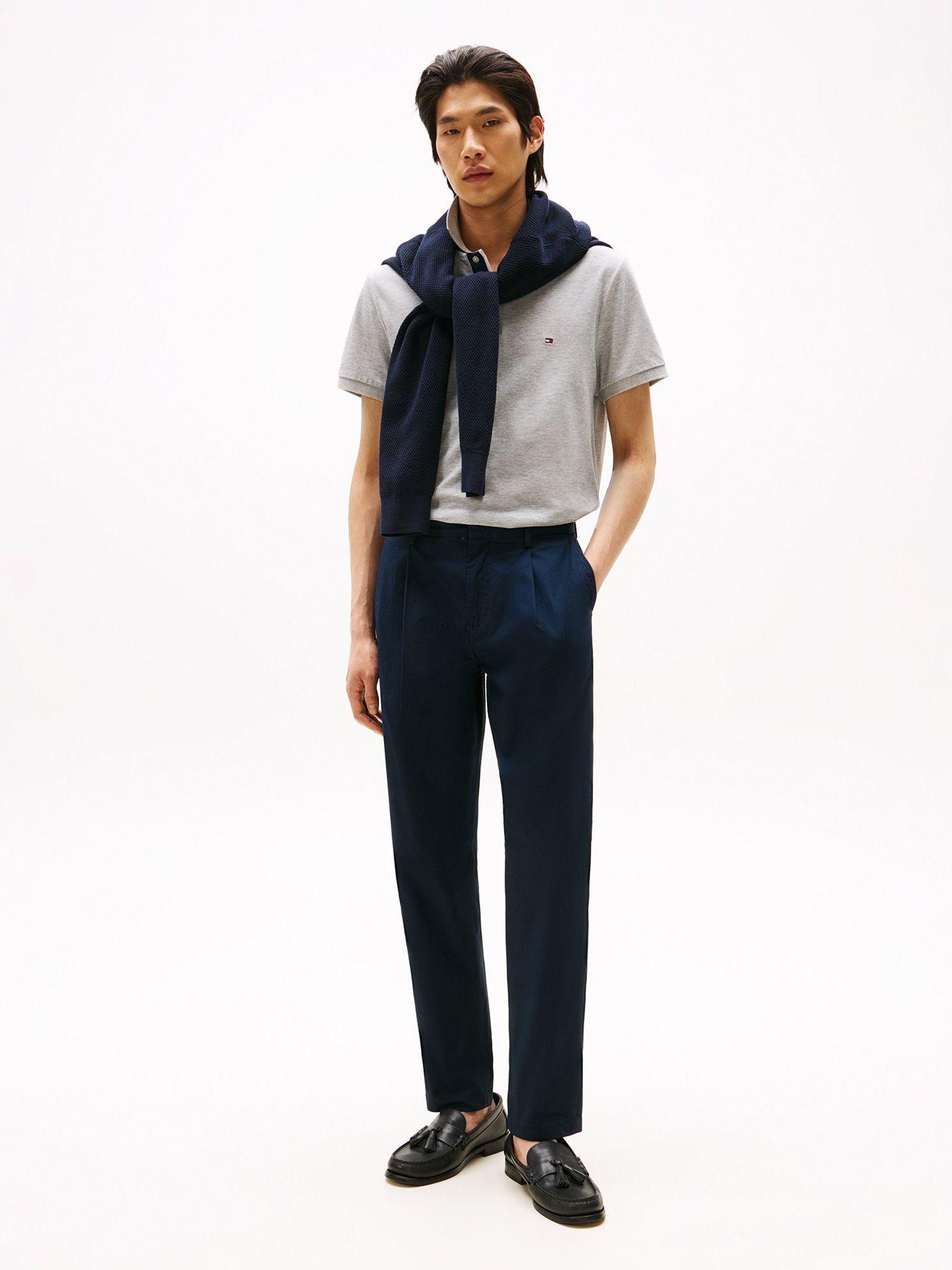 Polo Cuello A traste  Logo Gris P01 Tommy Hilfiger-1