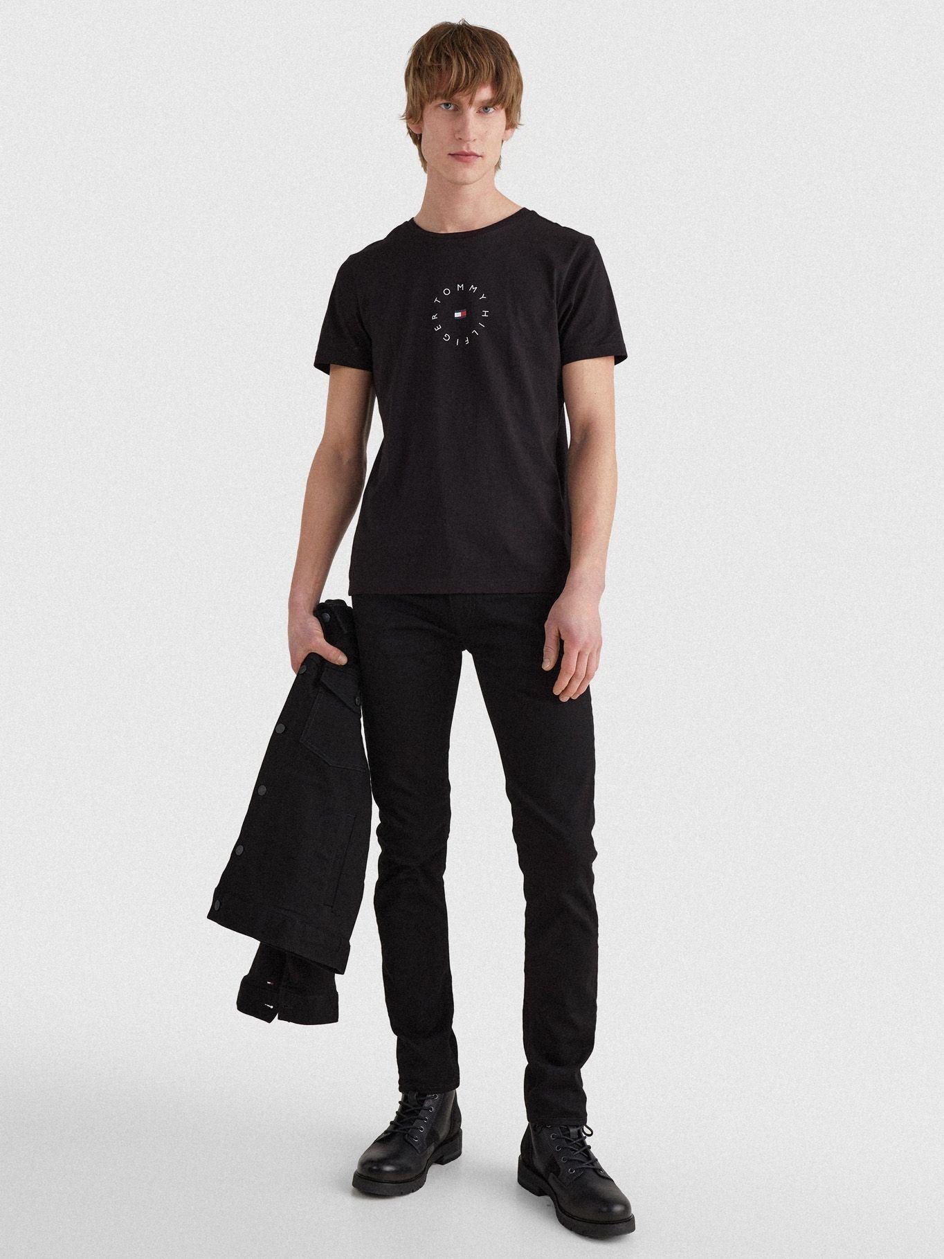 Polera Cotton Logo Negro Tommy Hilfiger A2-0