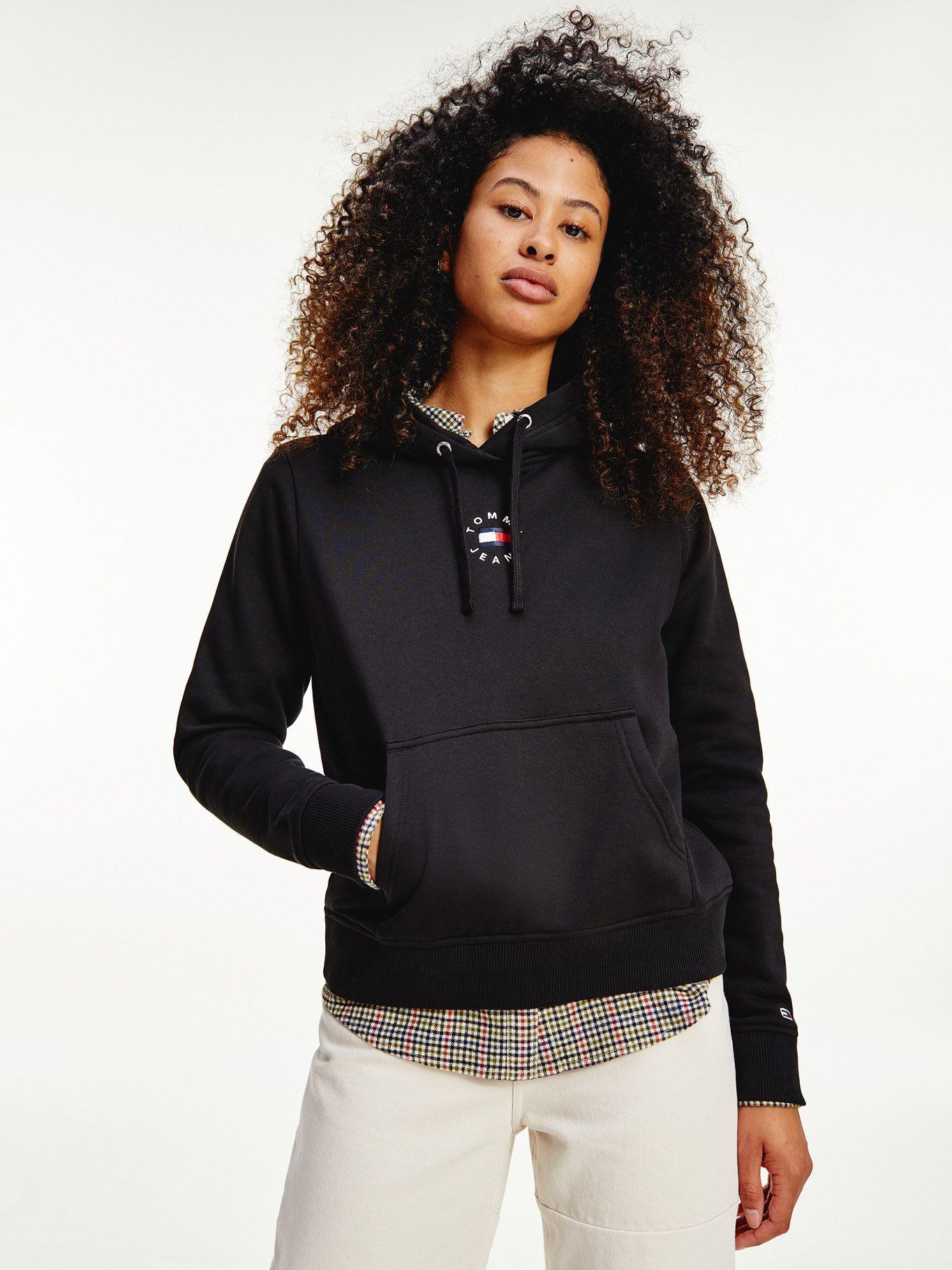 Polerón Hoodie Tiny Logo Negro Tommy Jeans F2-0