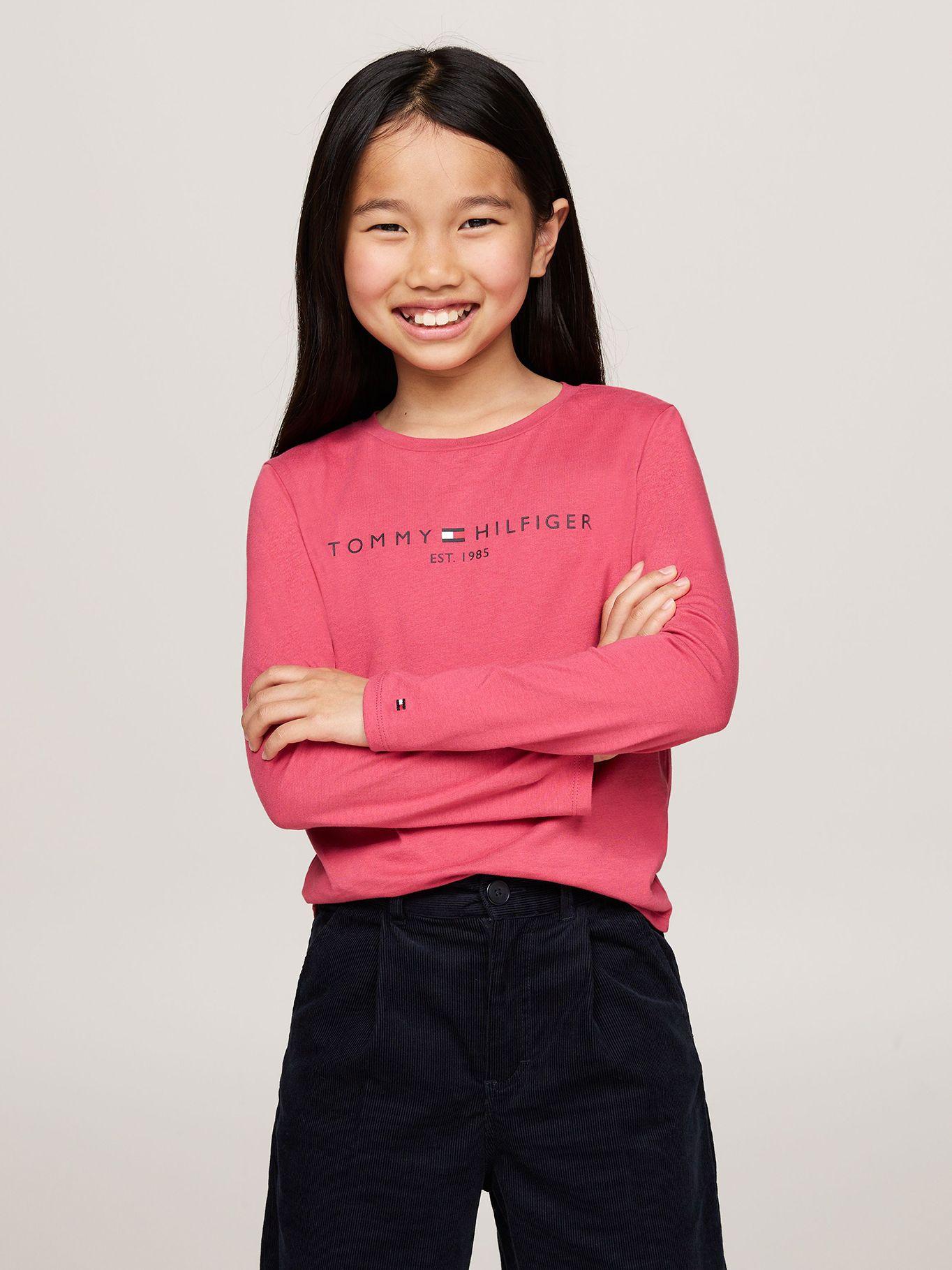 Polera De Niña Essential Cotton Rosado Tommy Hilfiger-0